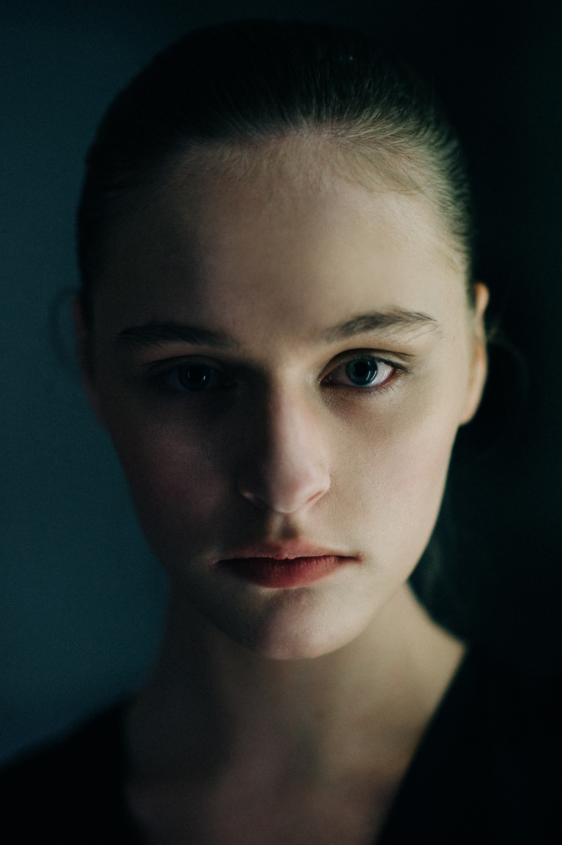 Portrait of a model before the show