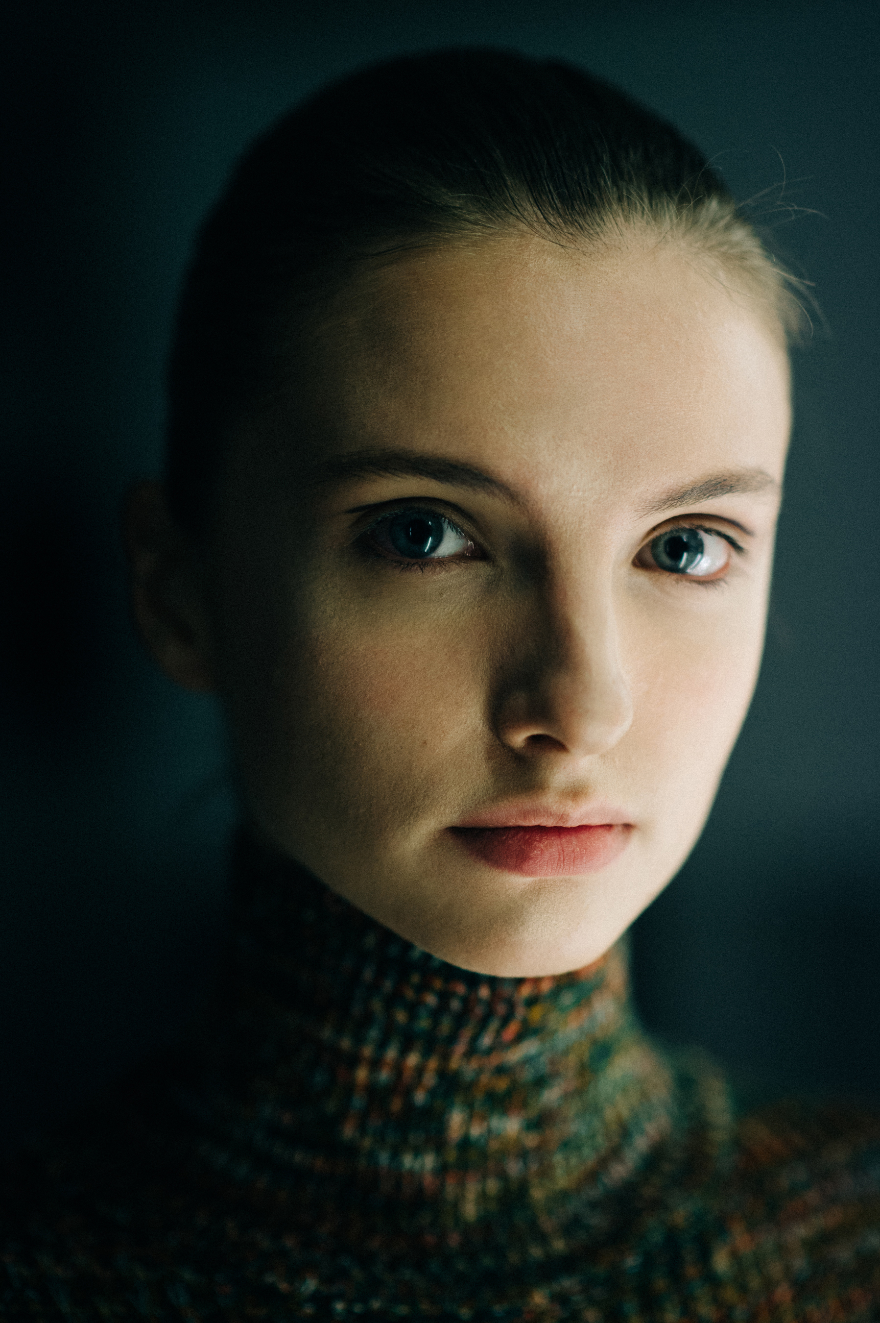 Portrait of a Ukrainian model before show