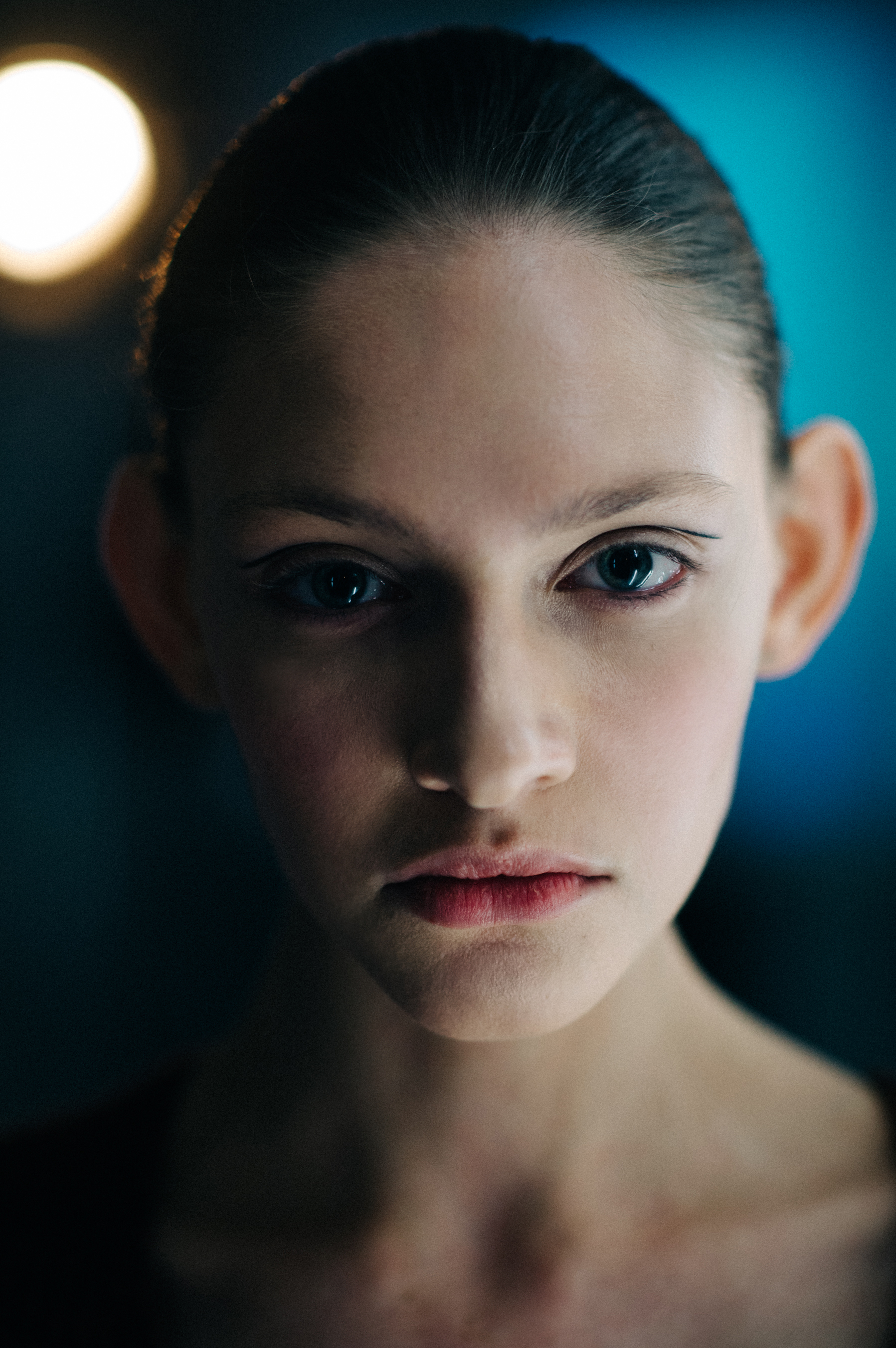 Portrait of a model with blue eyes