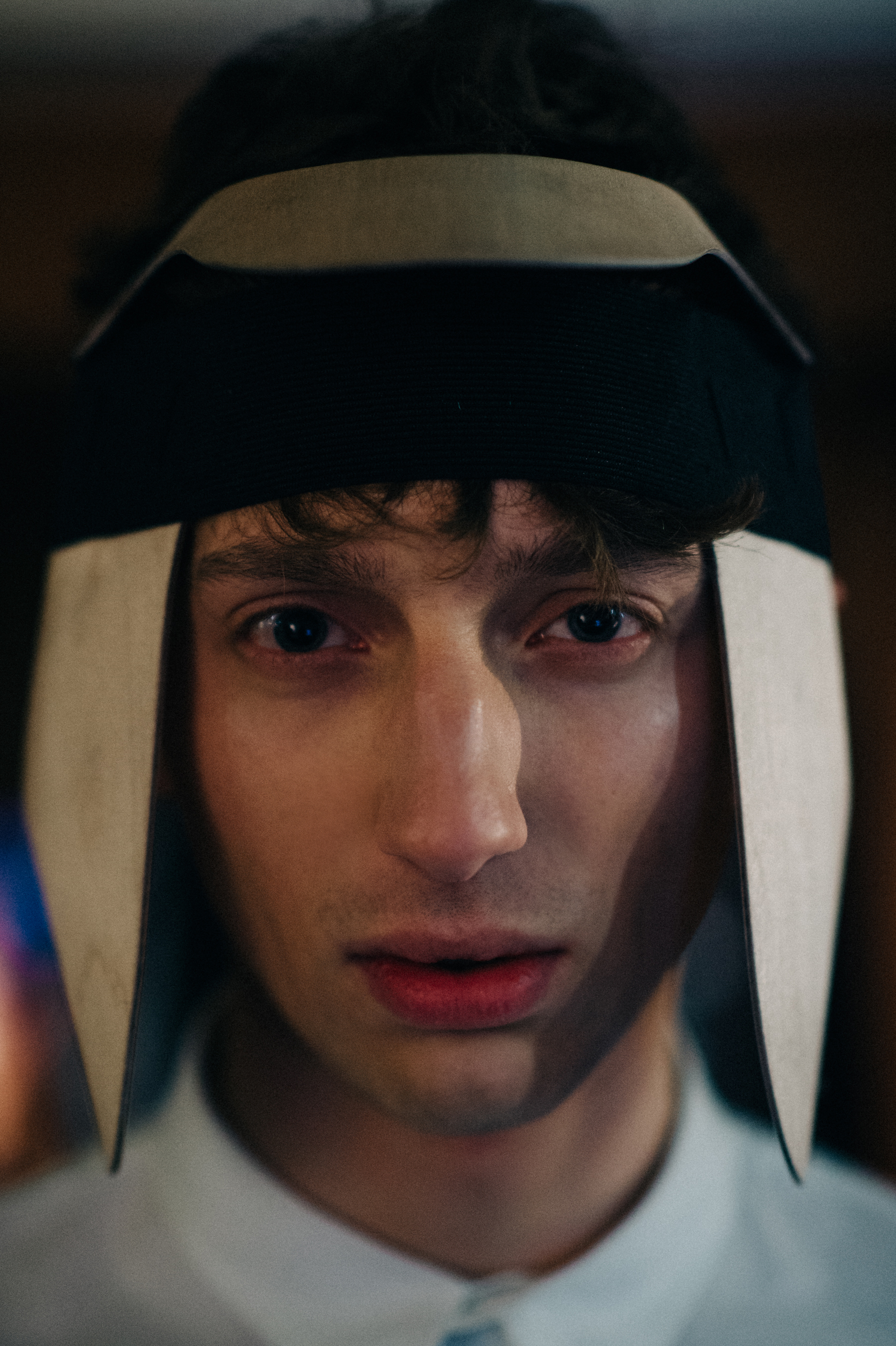 Portrait of a model headpiece
