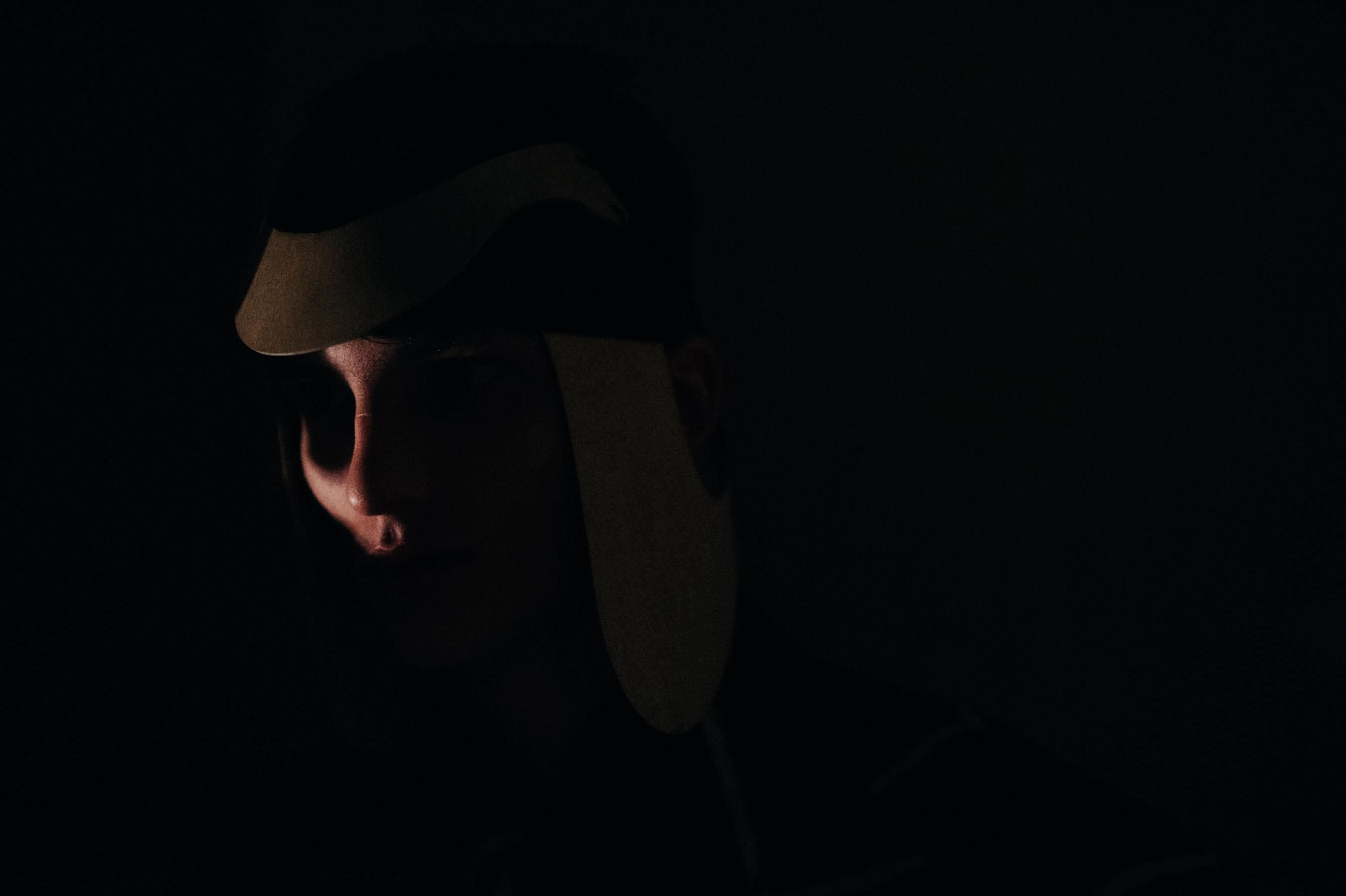 Male model in very low light