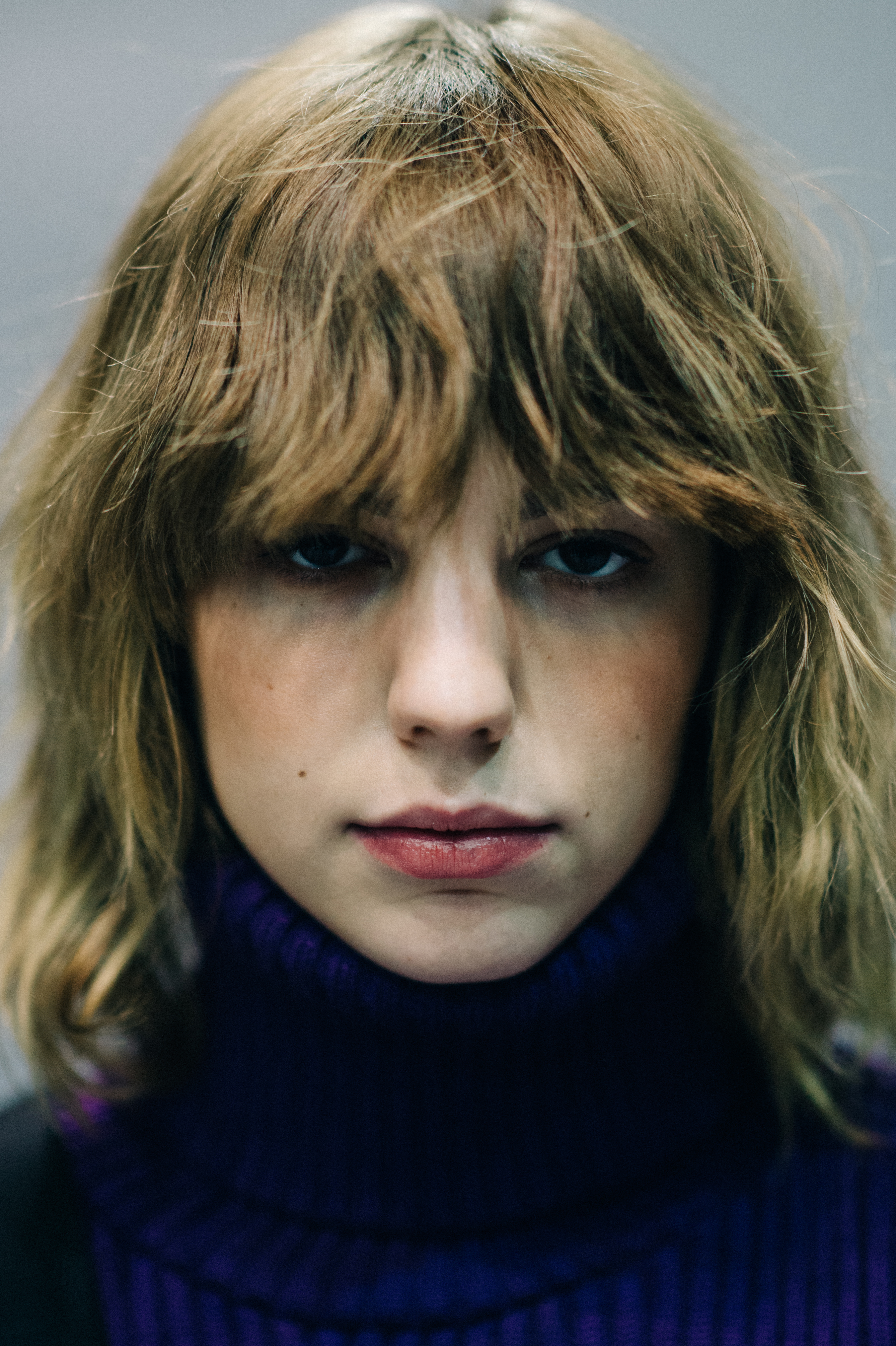 Portrait of a model with blonde hair