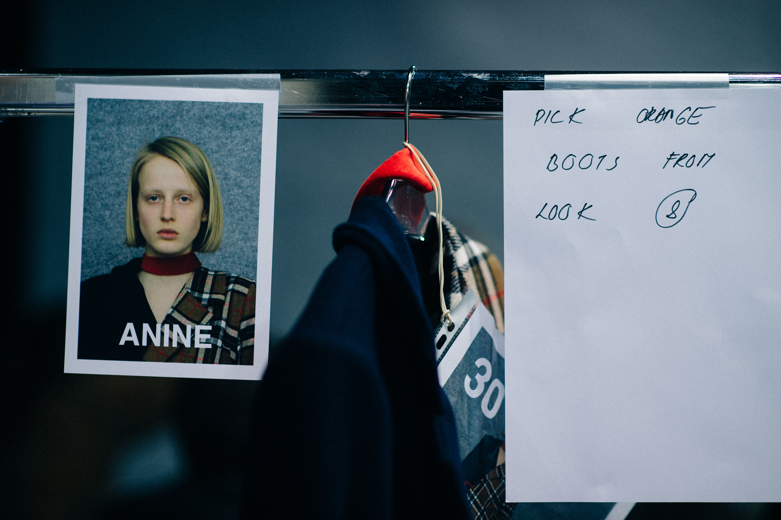 Model card and notes backstage