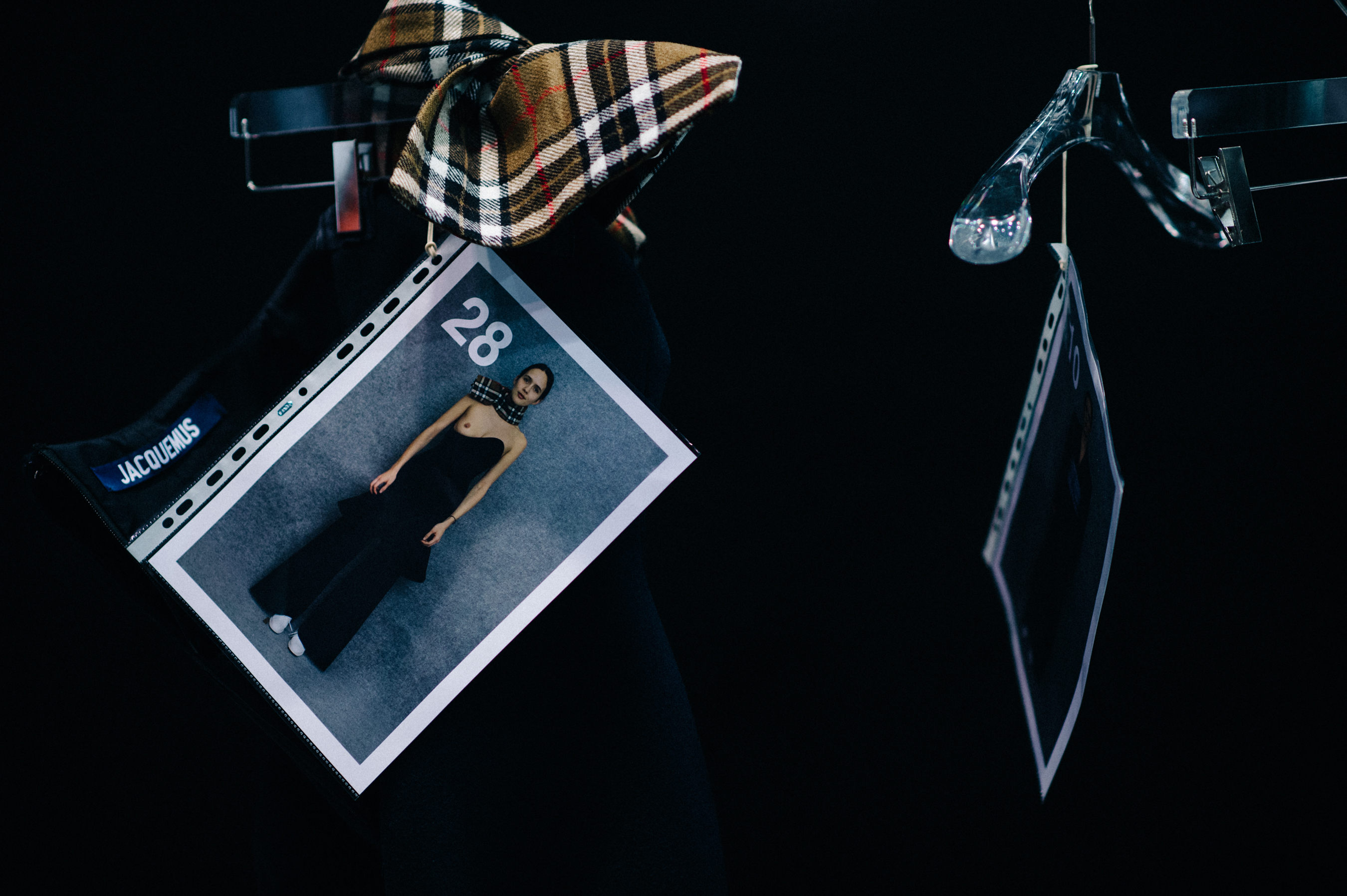 Close up of model outfit card