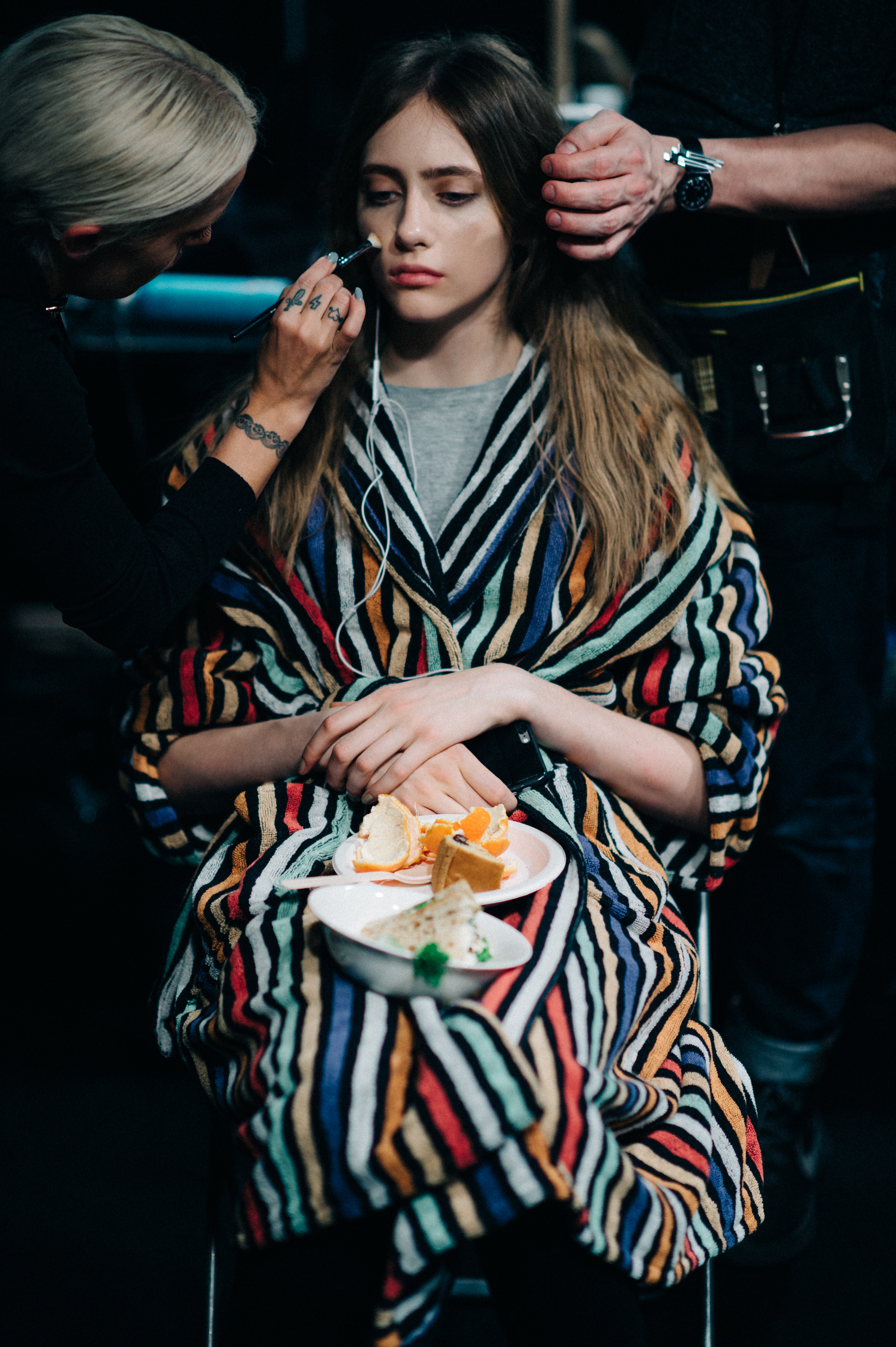 Russian model wearing colourful robe