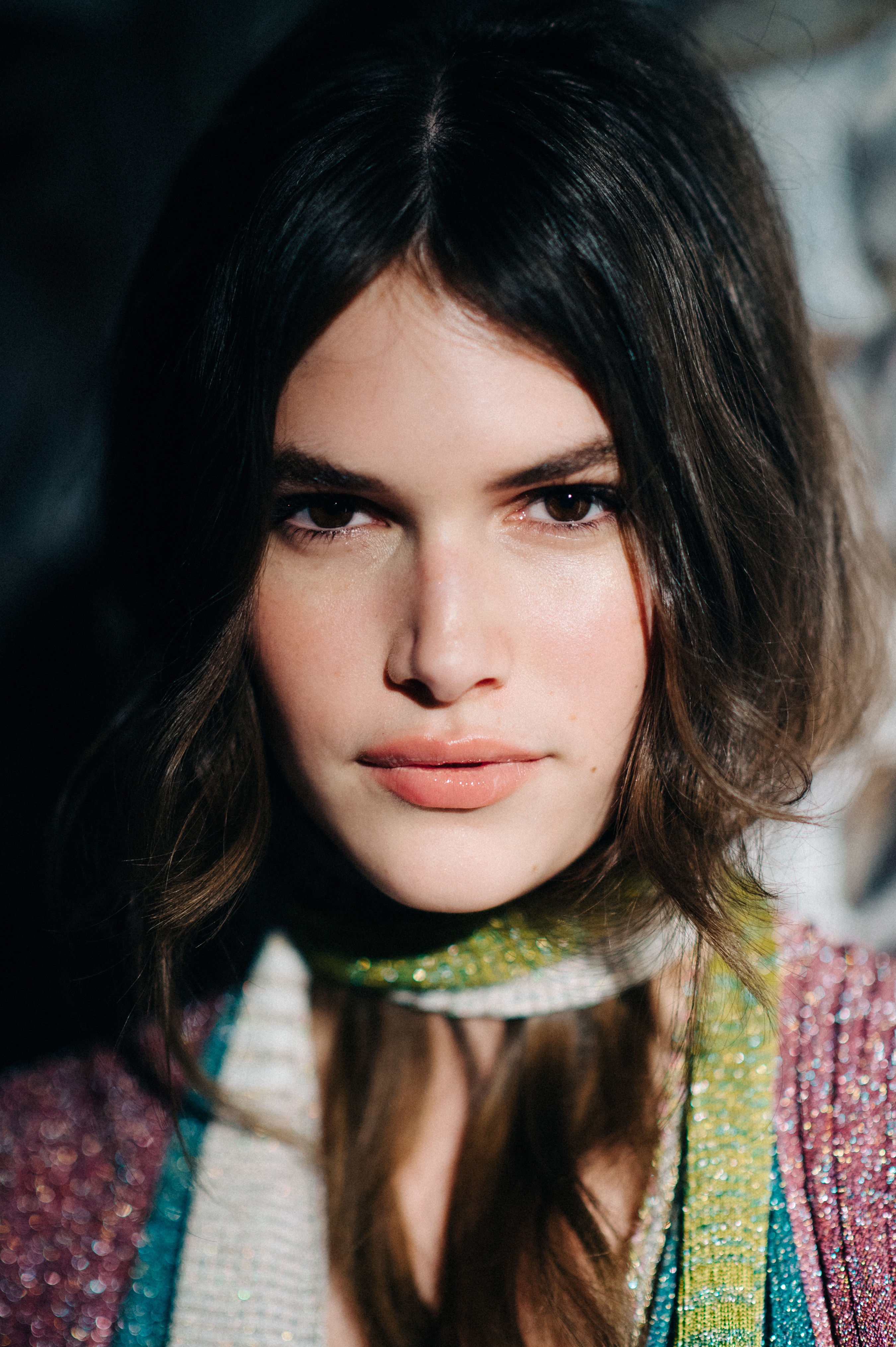 Portrait of a model wearing scarf