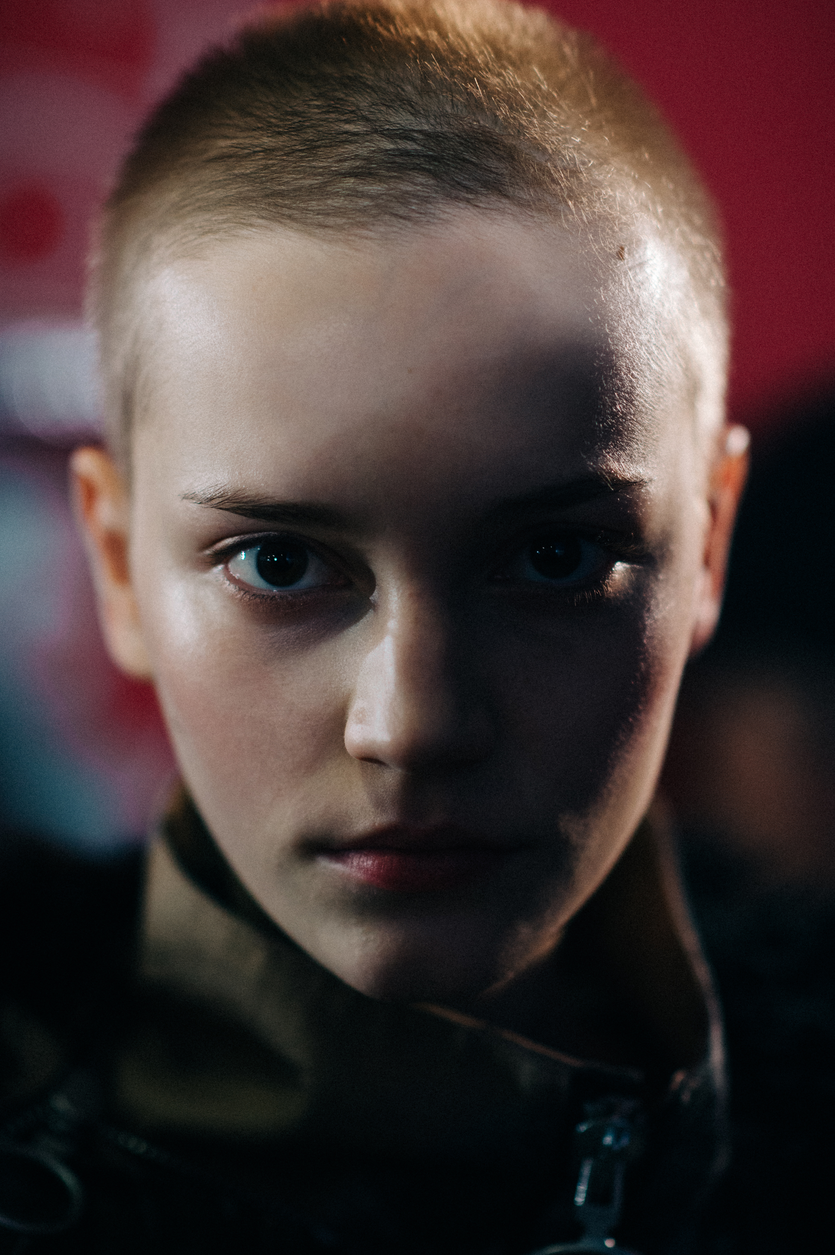 Portrait of a model short hair