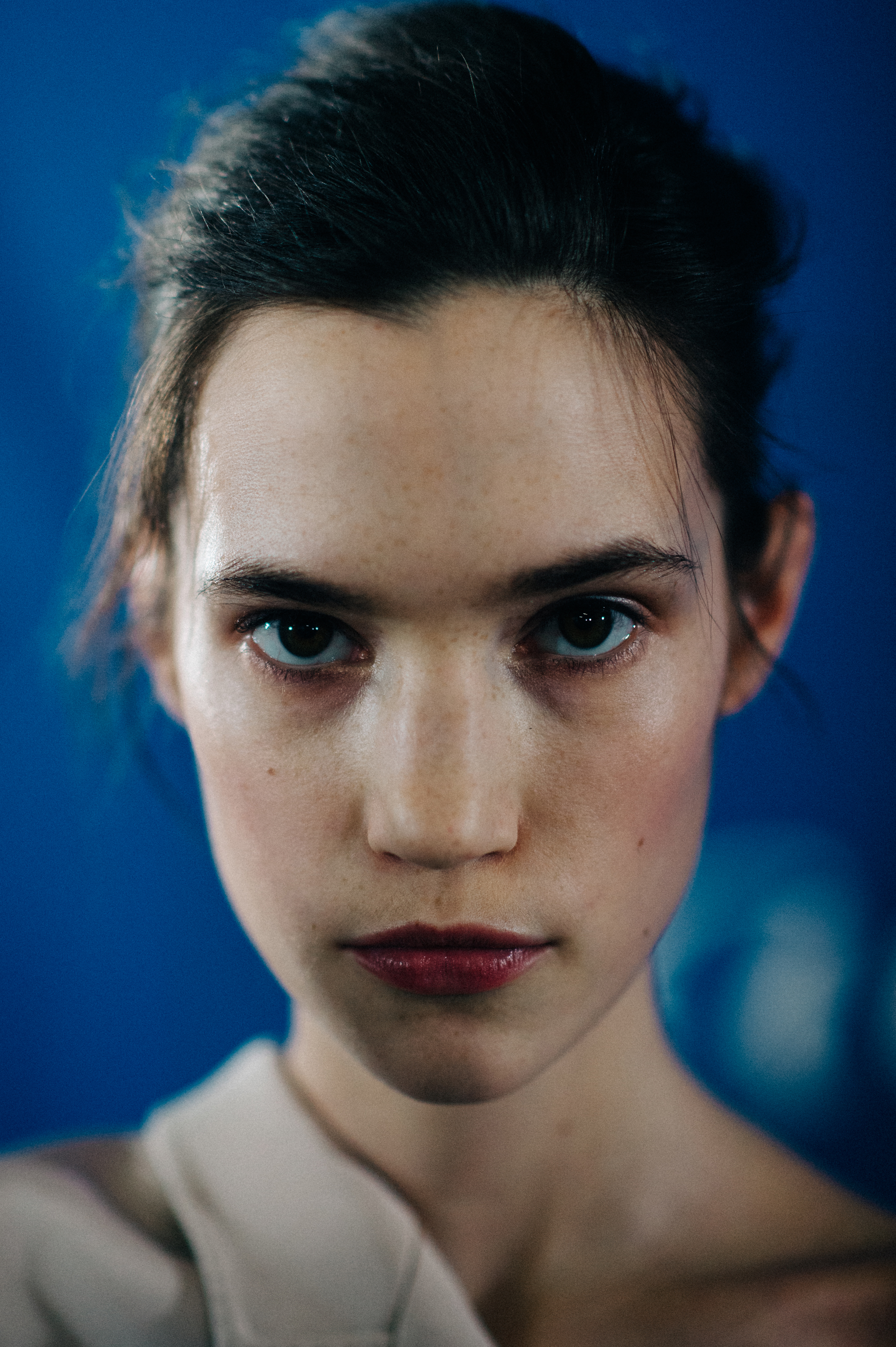 Portrait of a model before the show