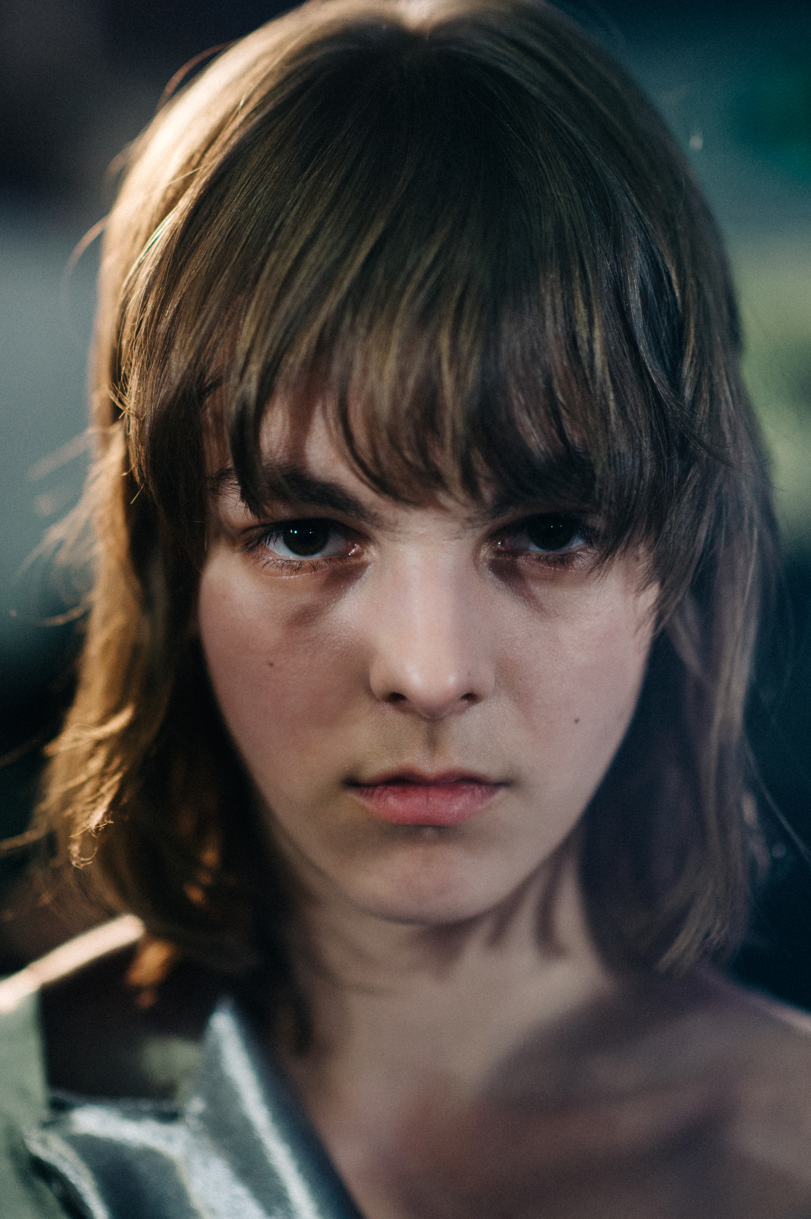 Portrait of a model with bangs