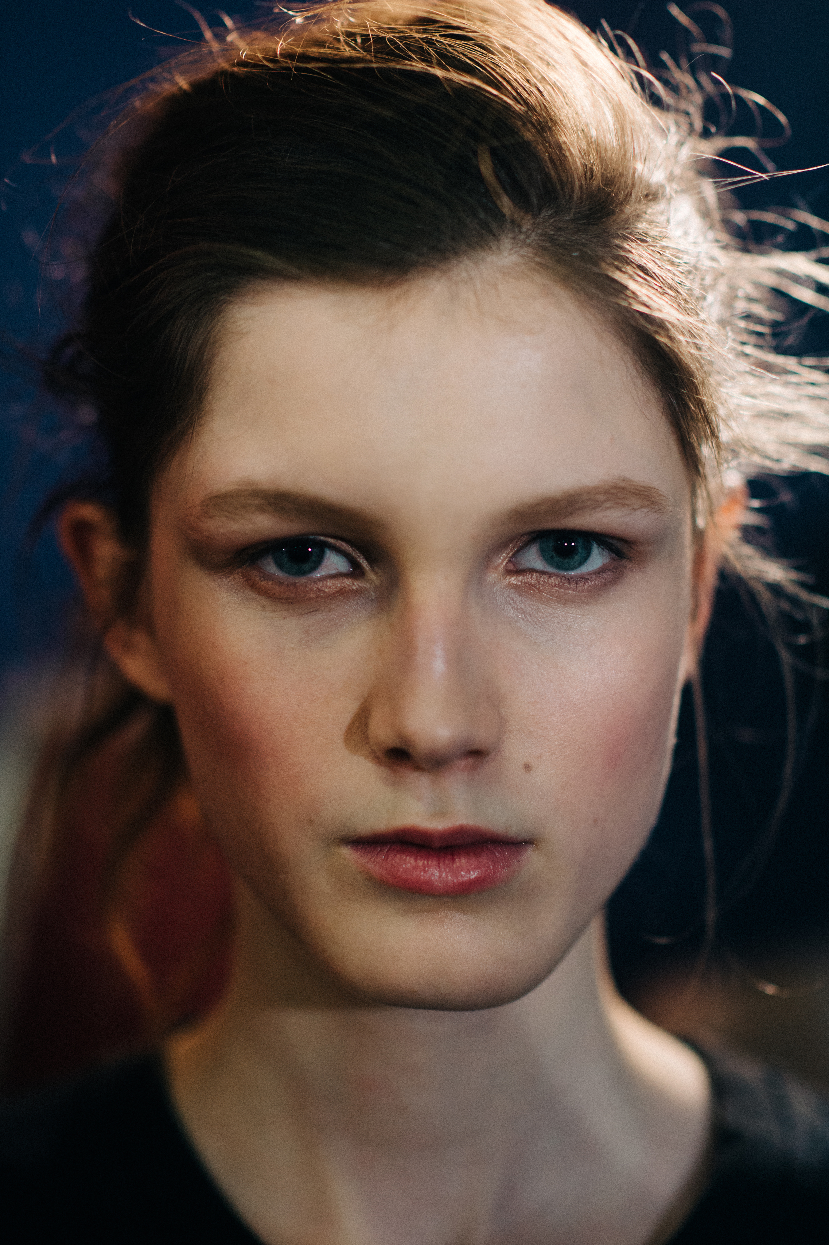 Portrait of a model before the show