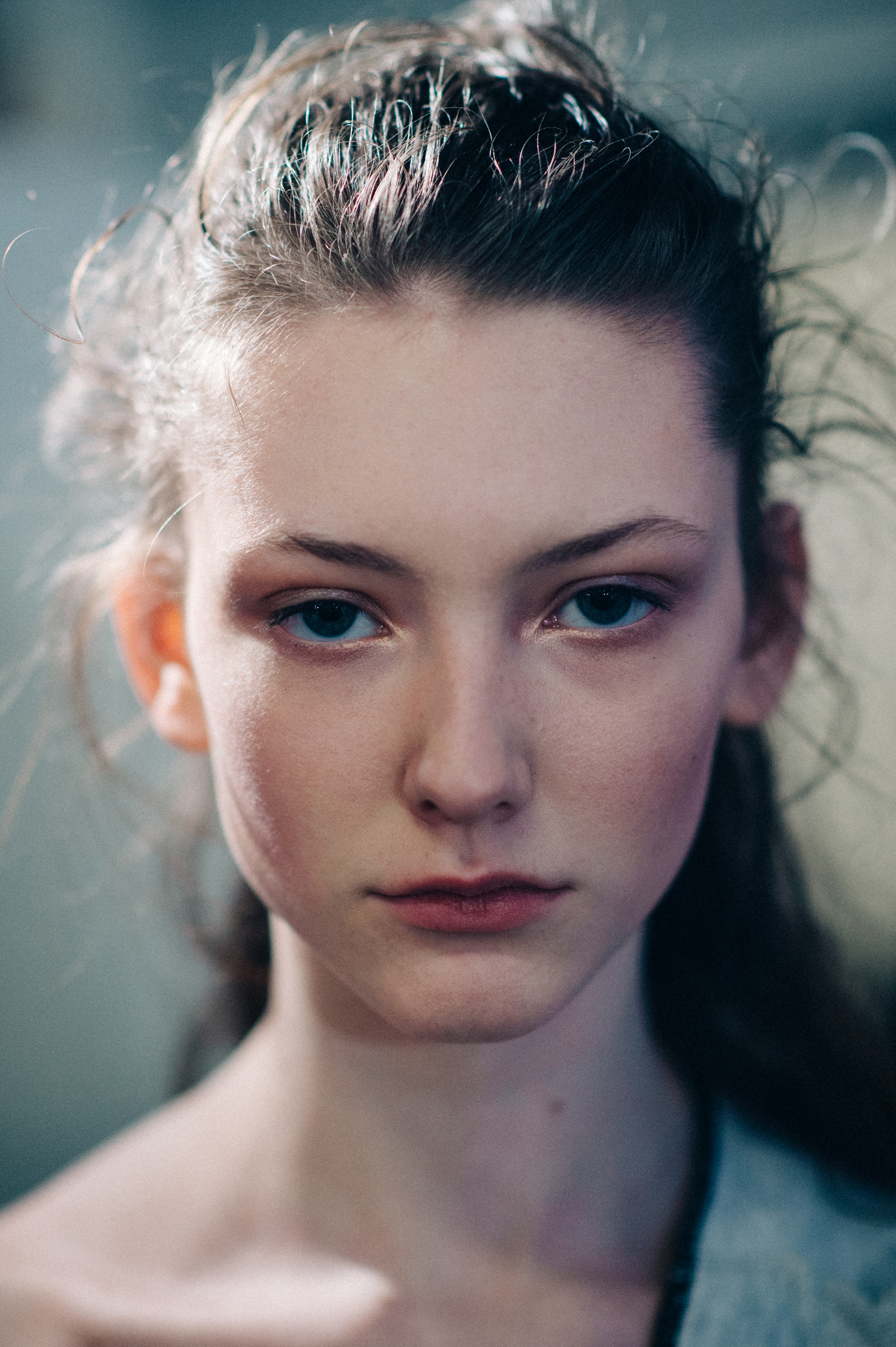 Portrait of a model before the show