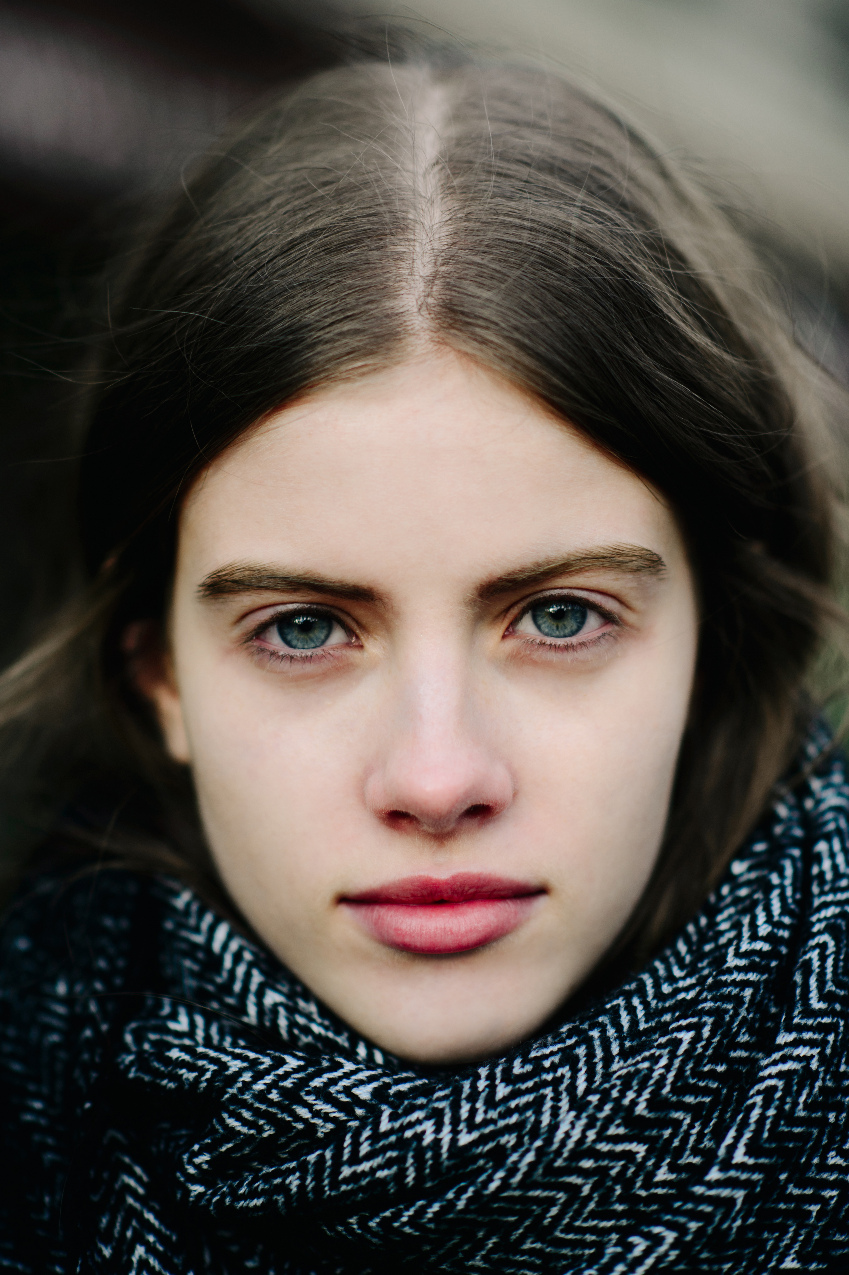 Portrait of Czech model with big blue eyes