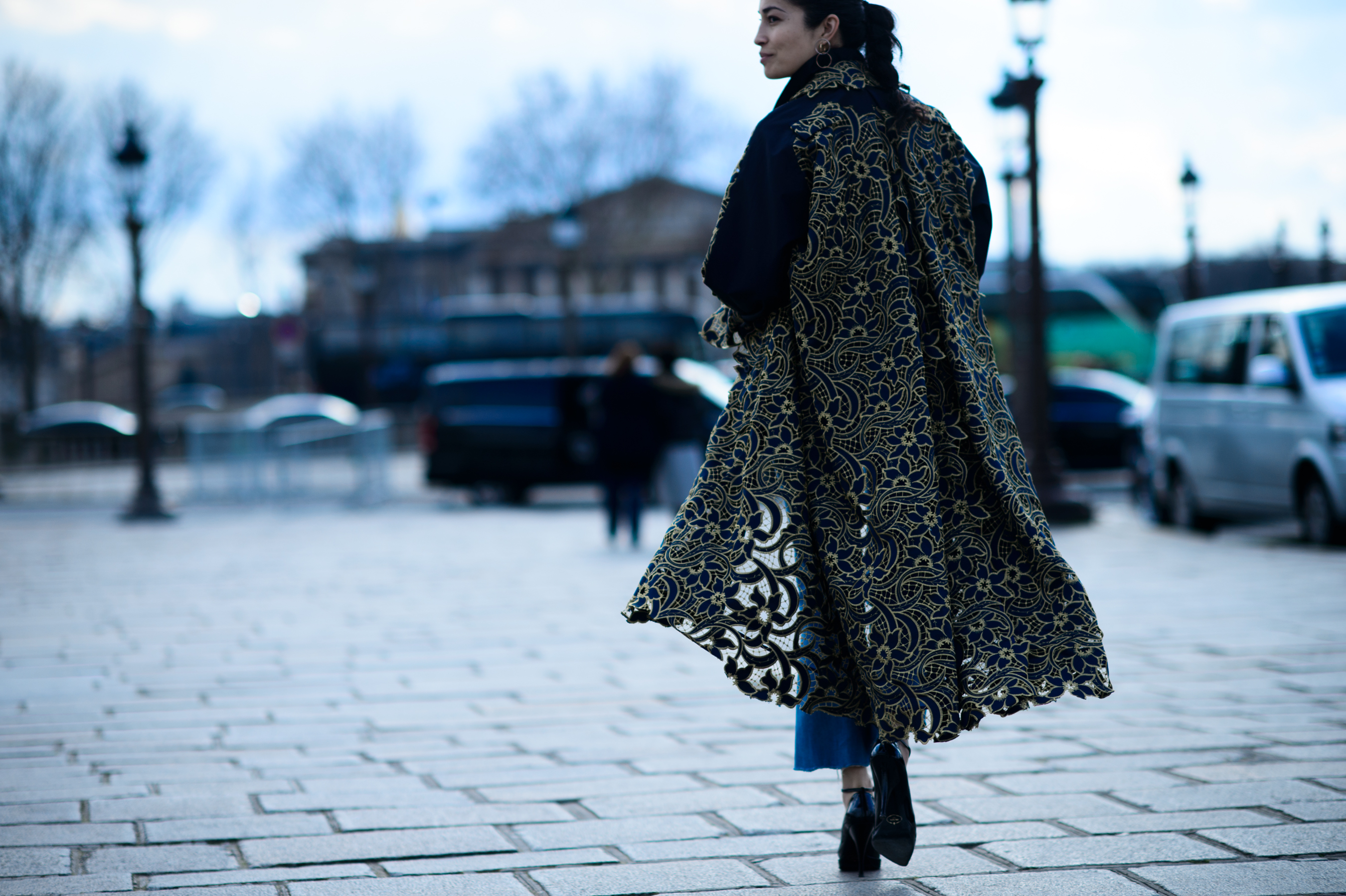 Tank magazine editor wearing floral print