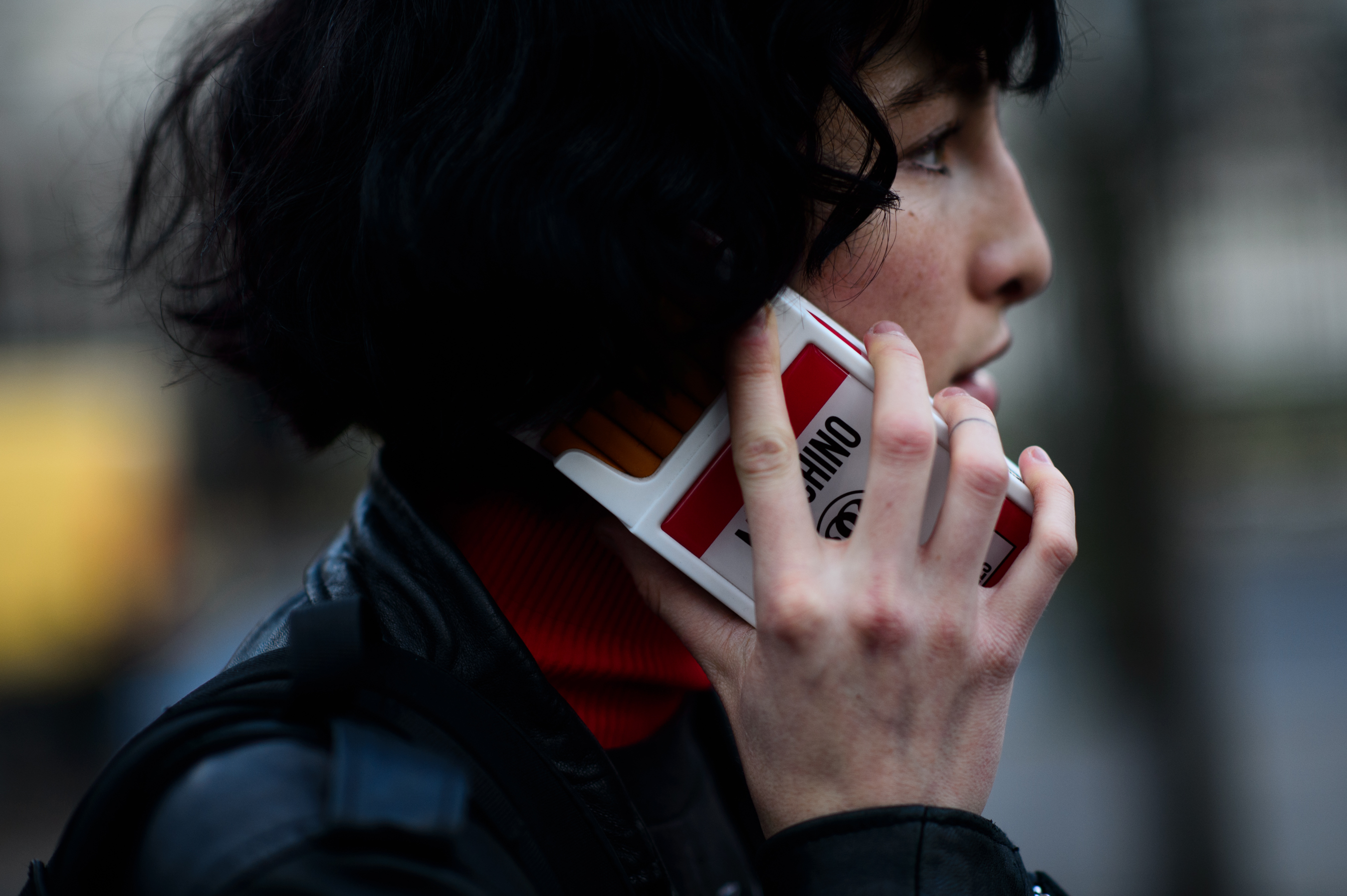 Californian model on phone after show