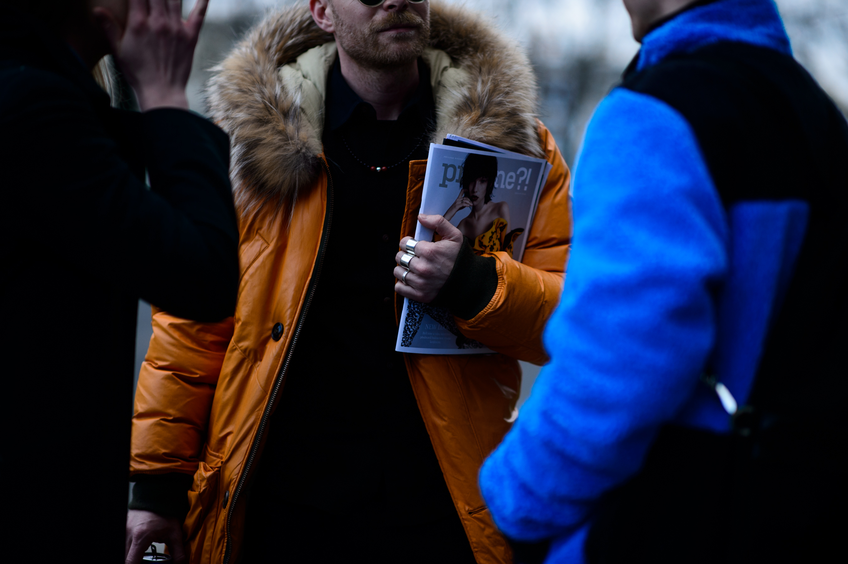Man standing in group of people