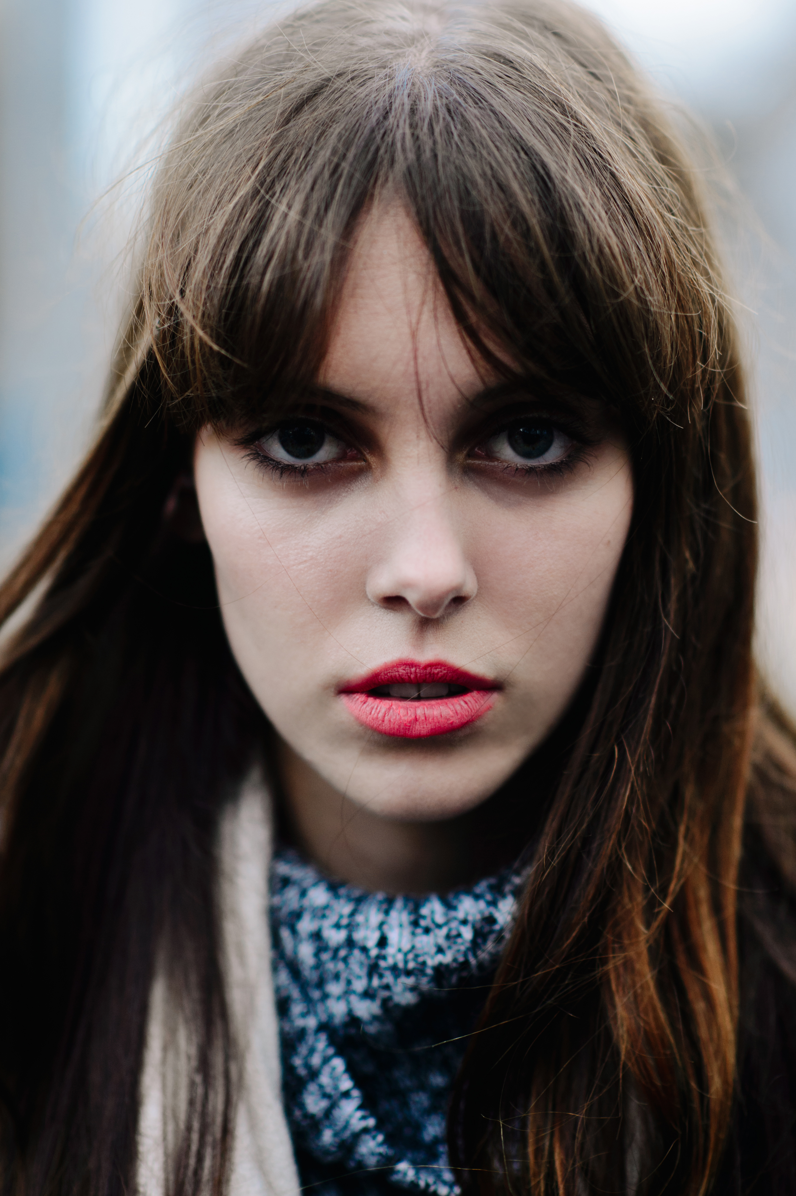 Portrait of Australian model with red lipstick