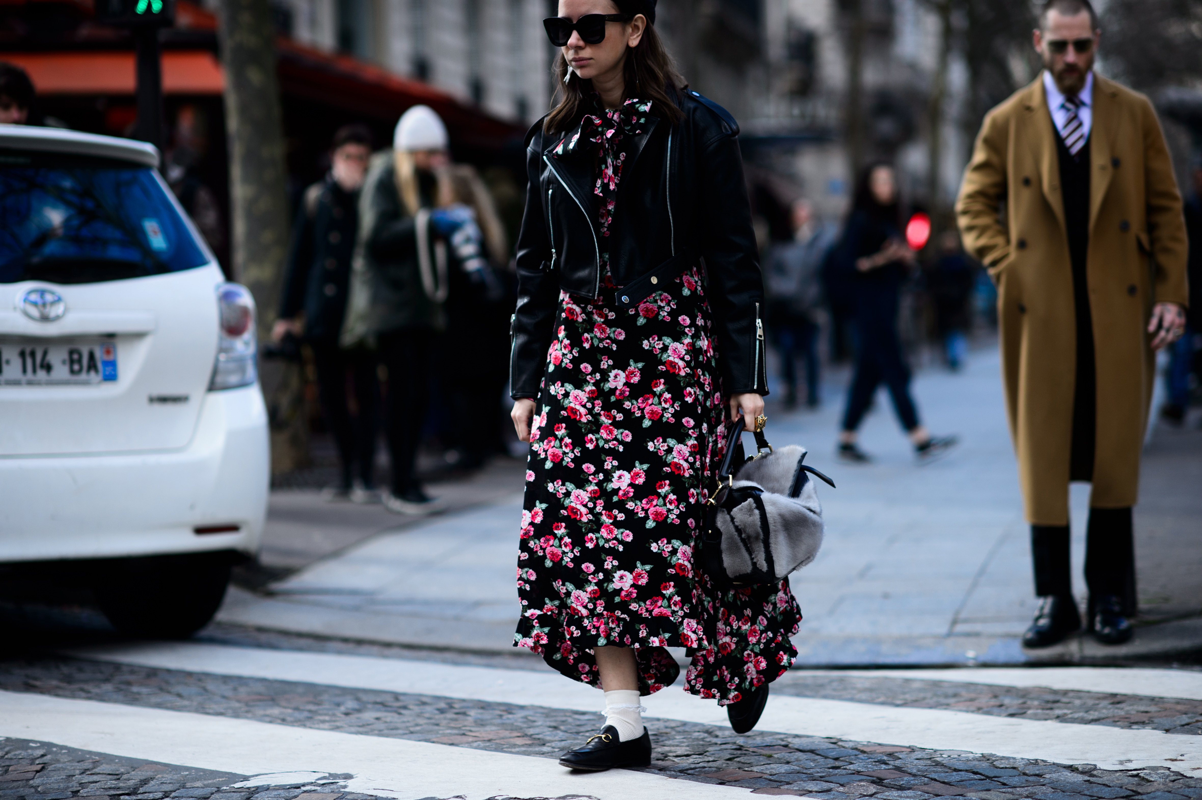 Russian buyer wearing floral print dress