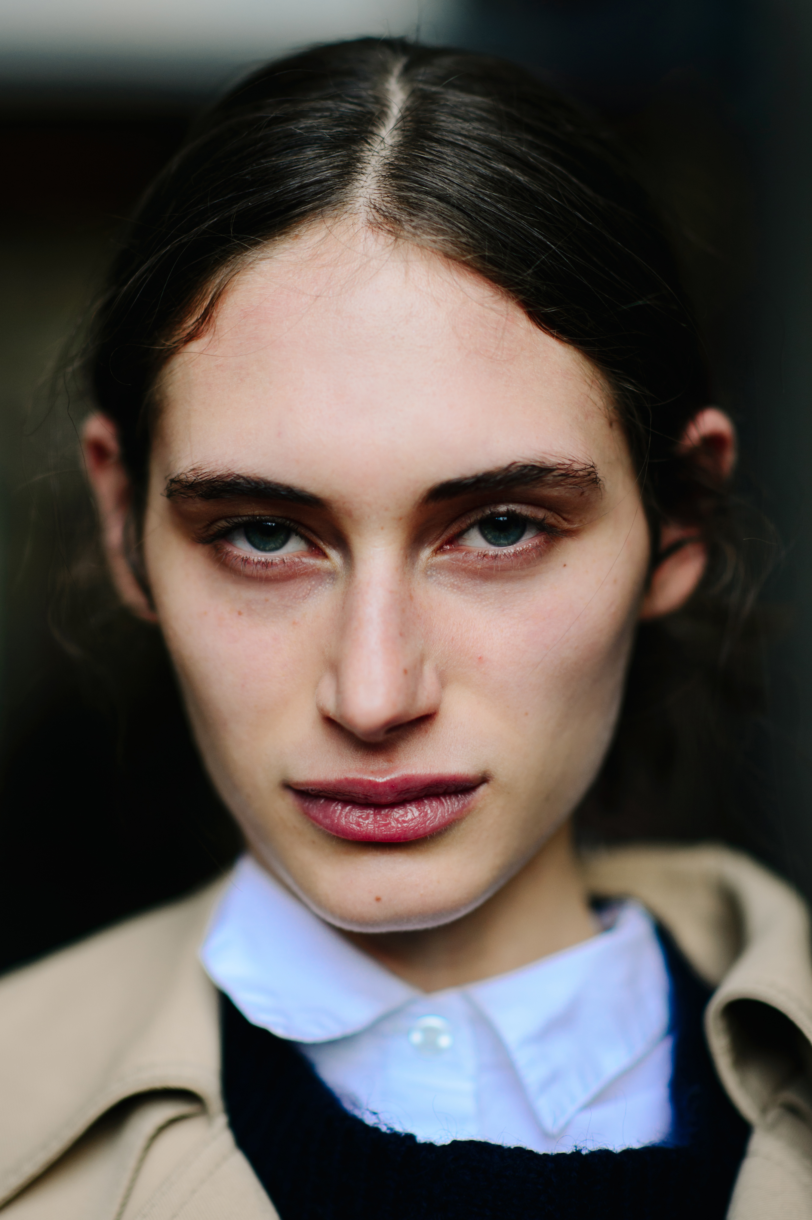 Portrait of Israeli model with blue eyes