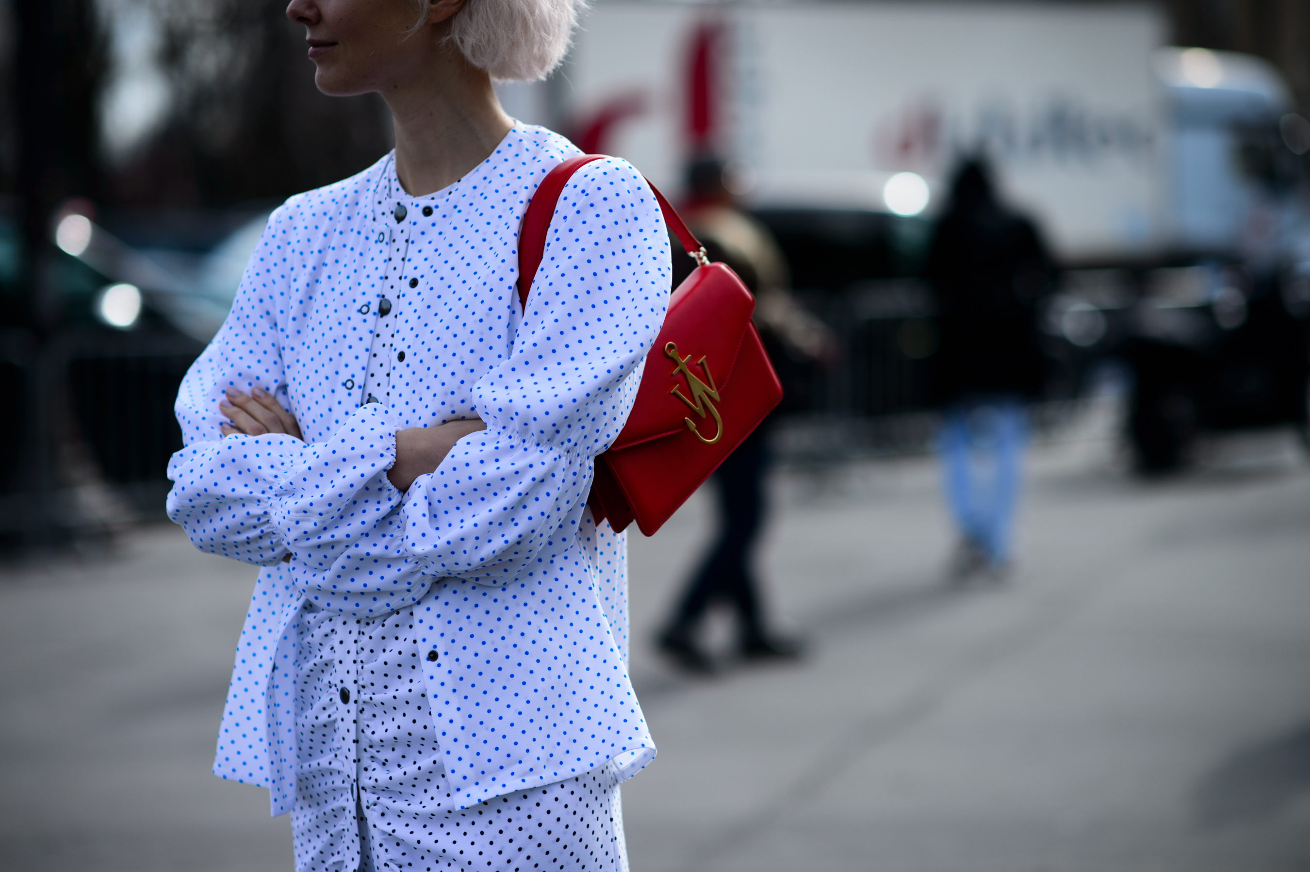 Russian woman wearing British designer