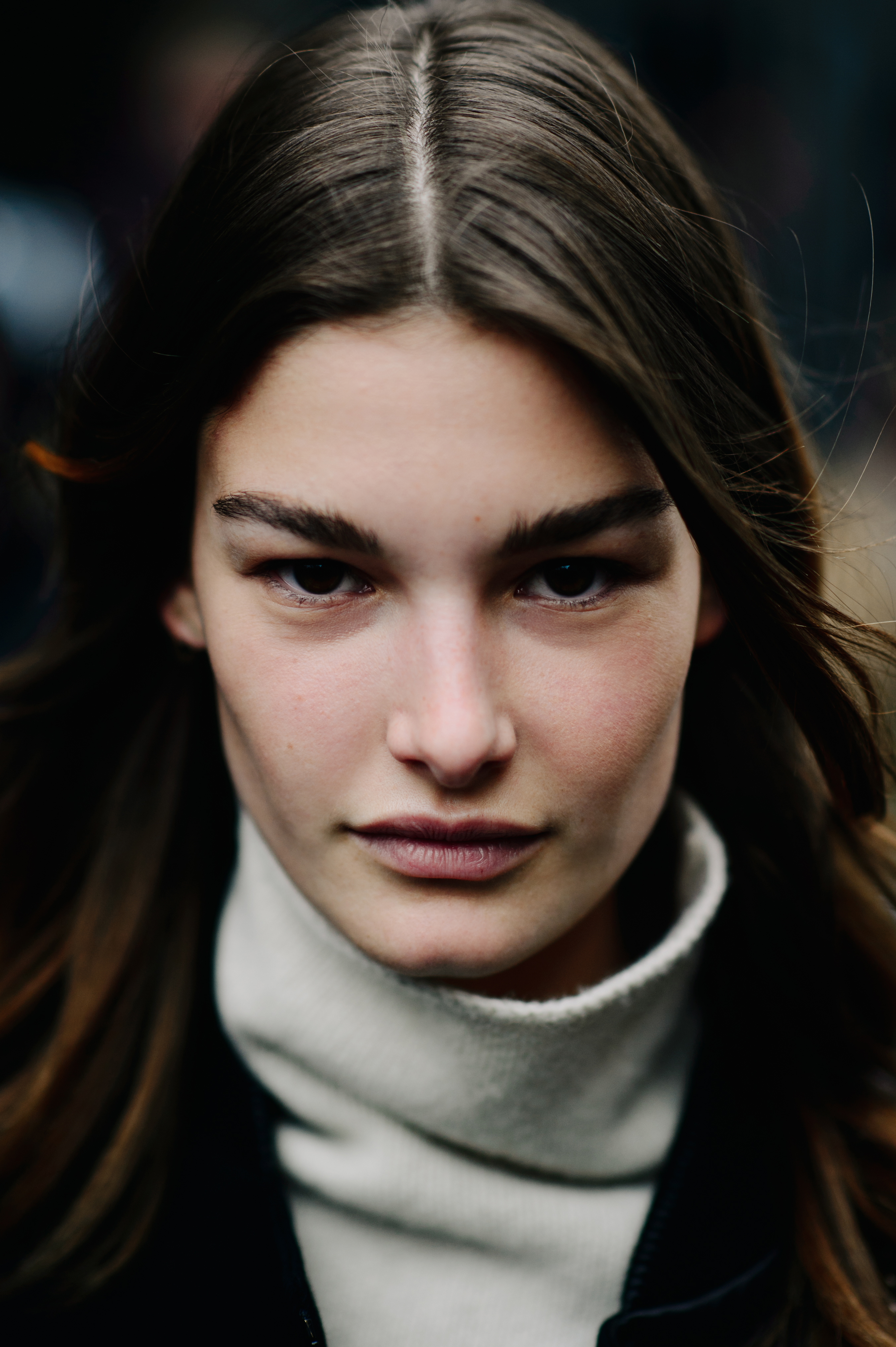 Portrait of French model with light brown hair