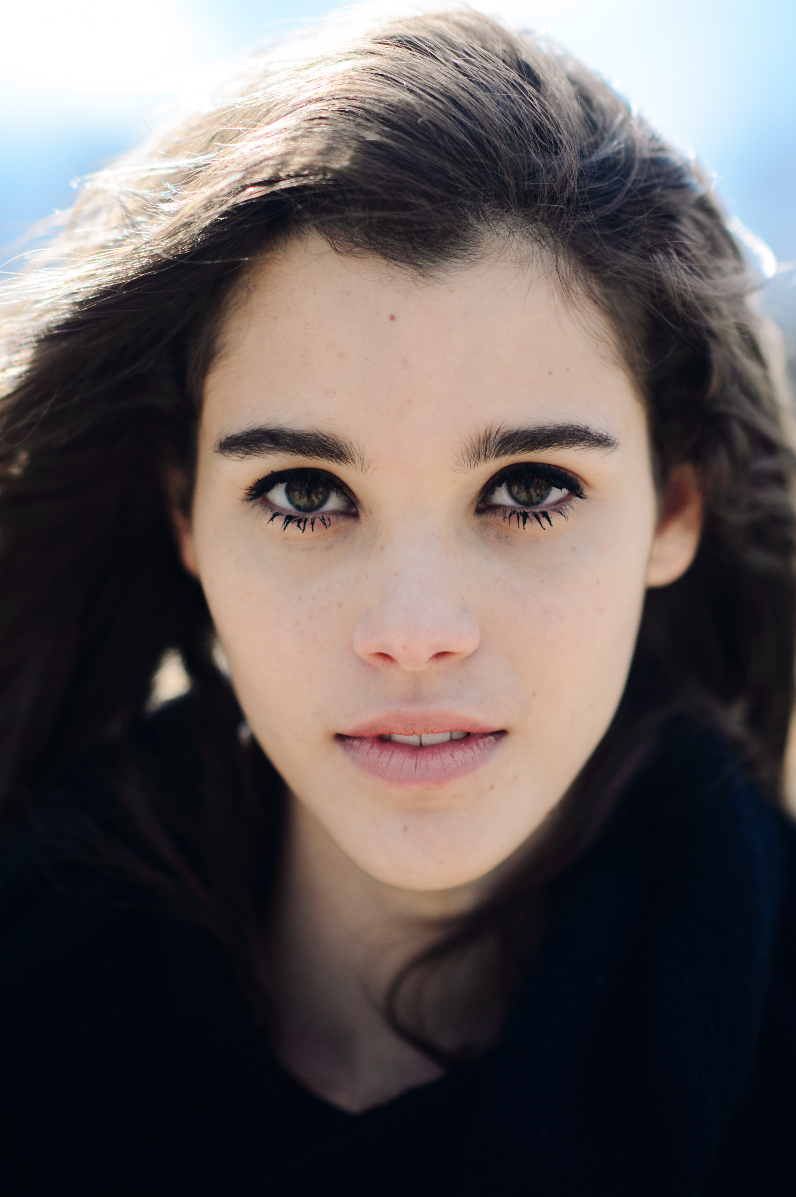 Portrait of French model with green eyes