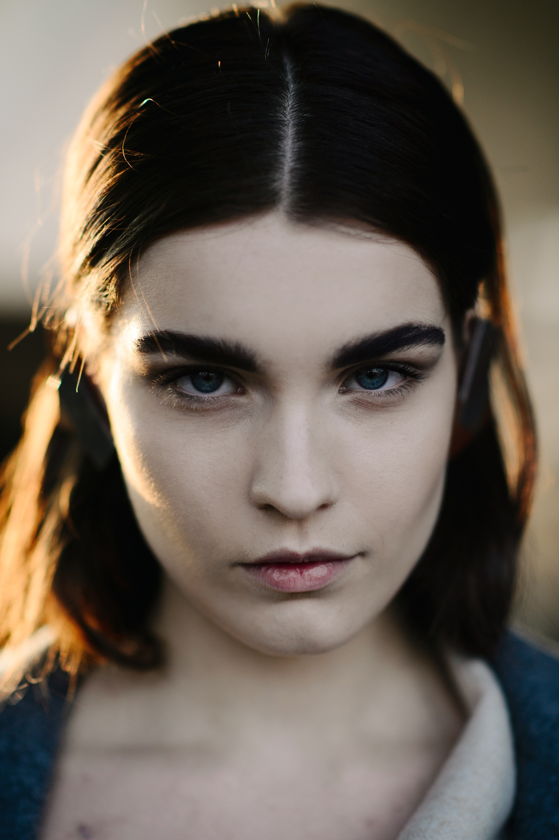 Portrait of a model in golden light