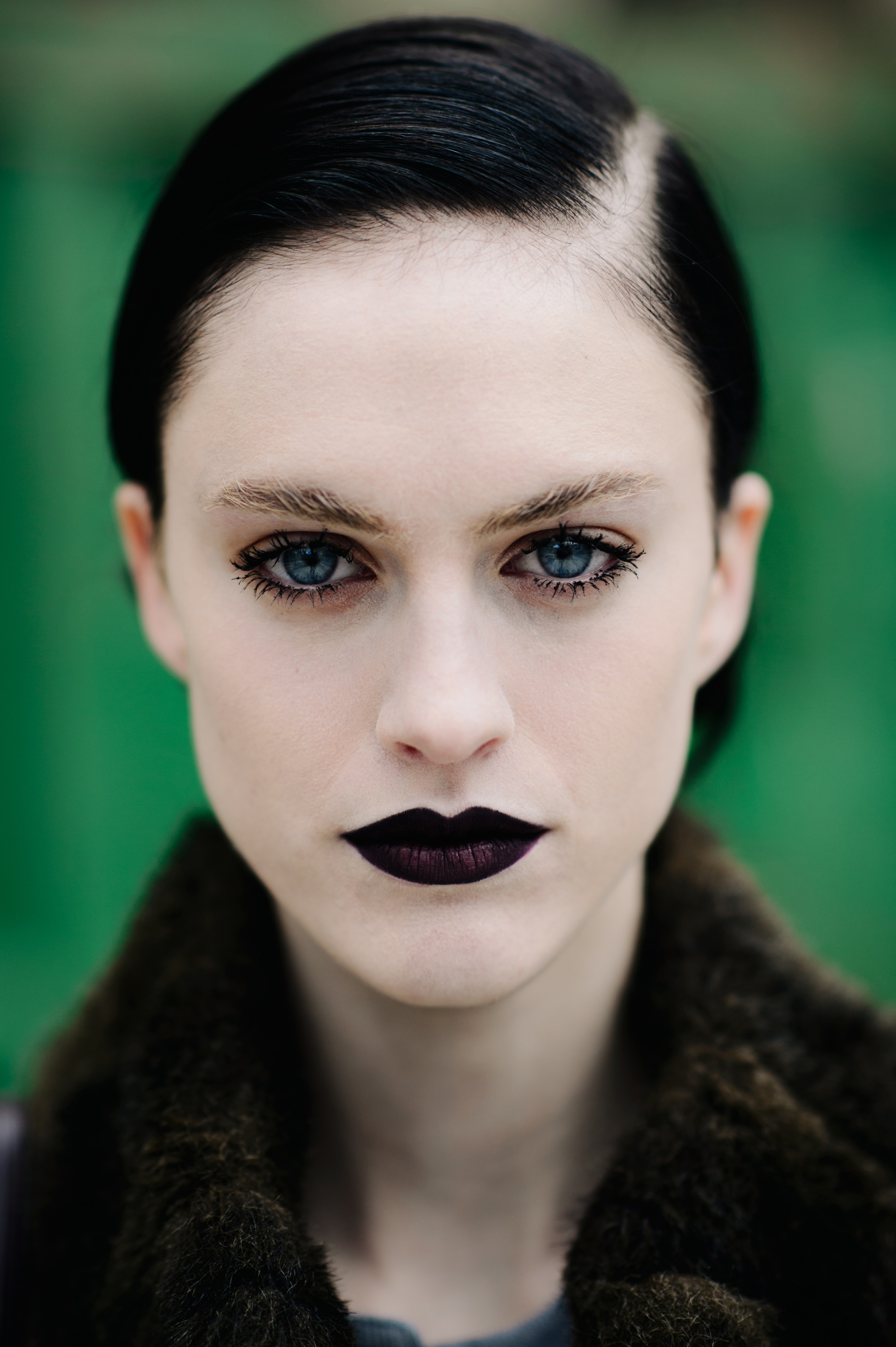 Portrait of model with blue eyes