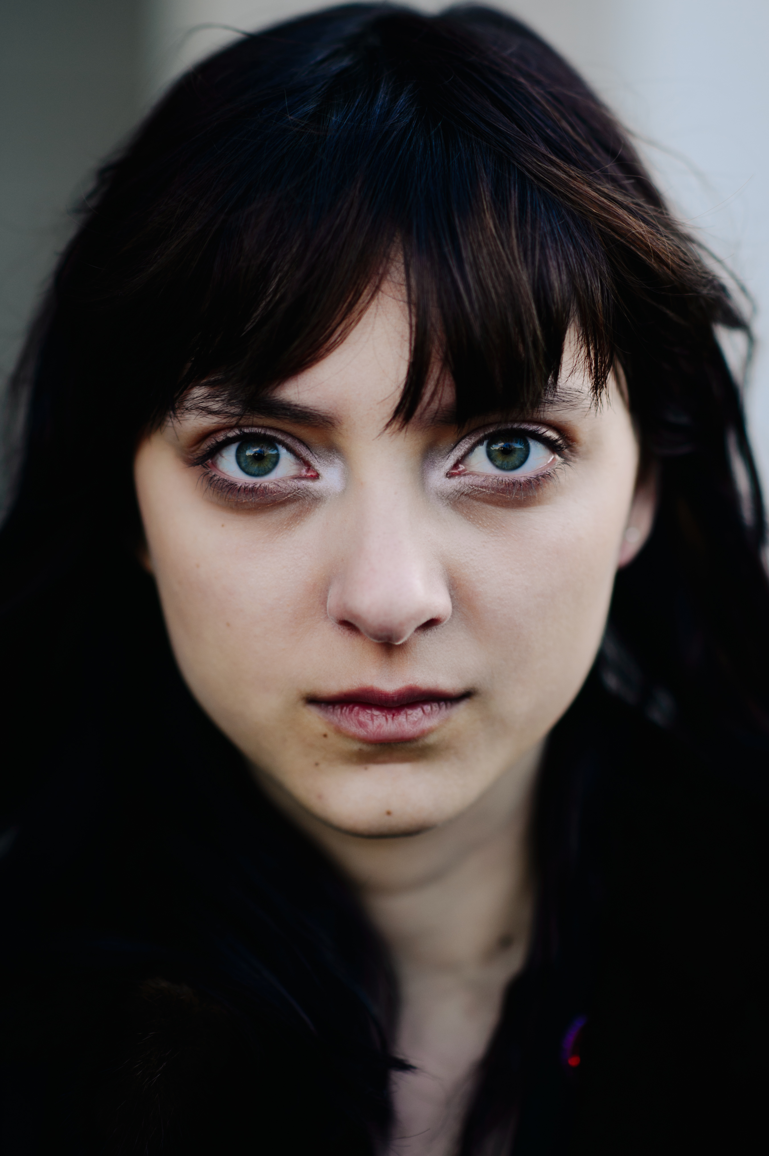 Portrait of American model with green eyes