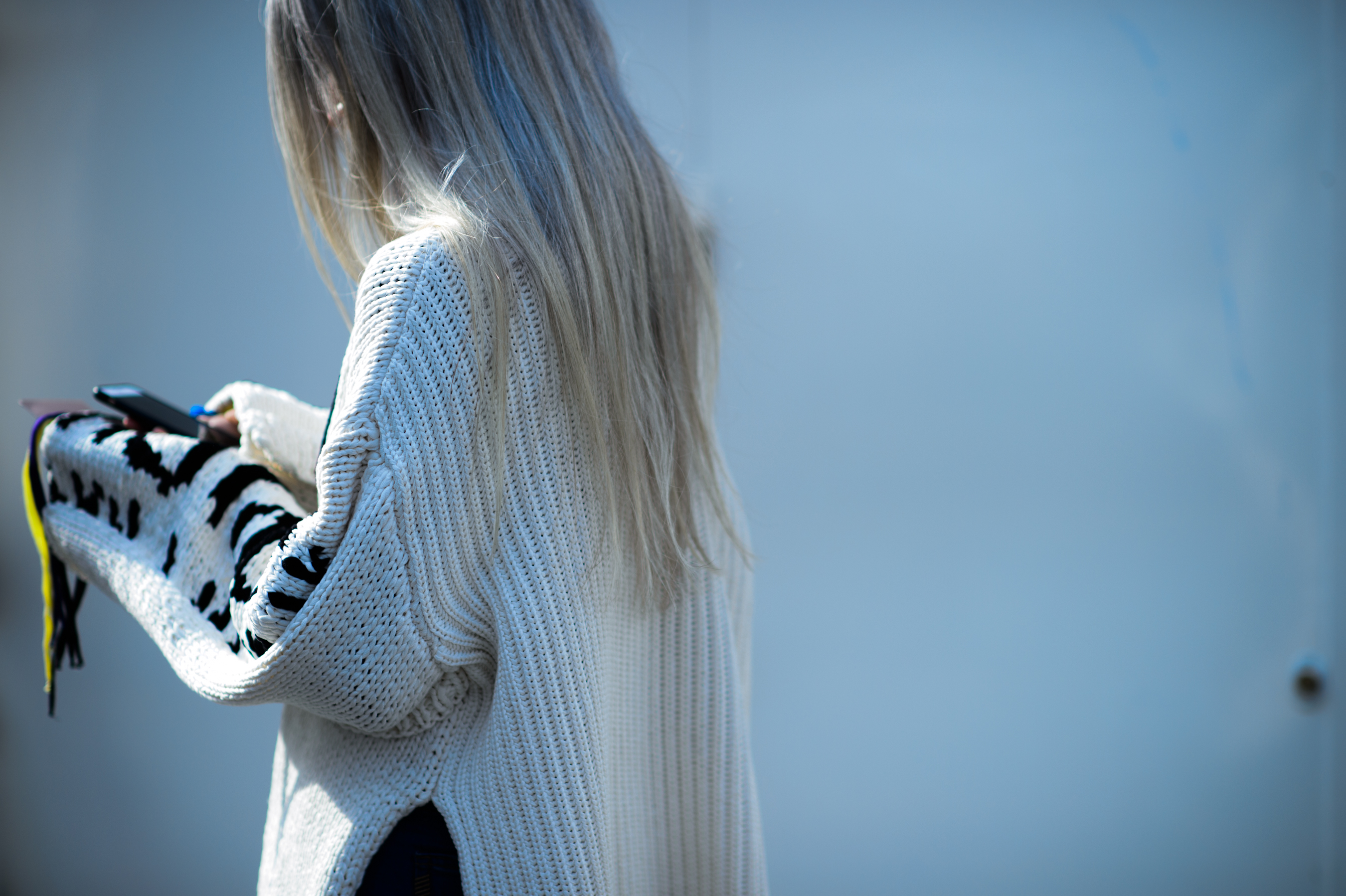 British VOGUE fashion features editor white sweater