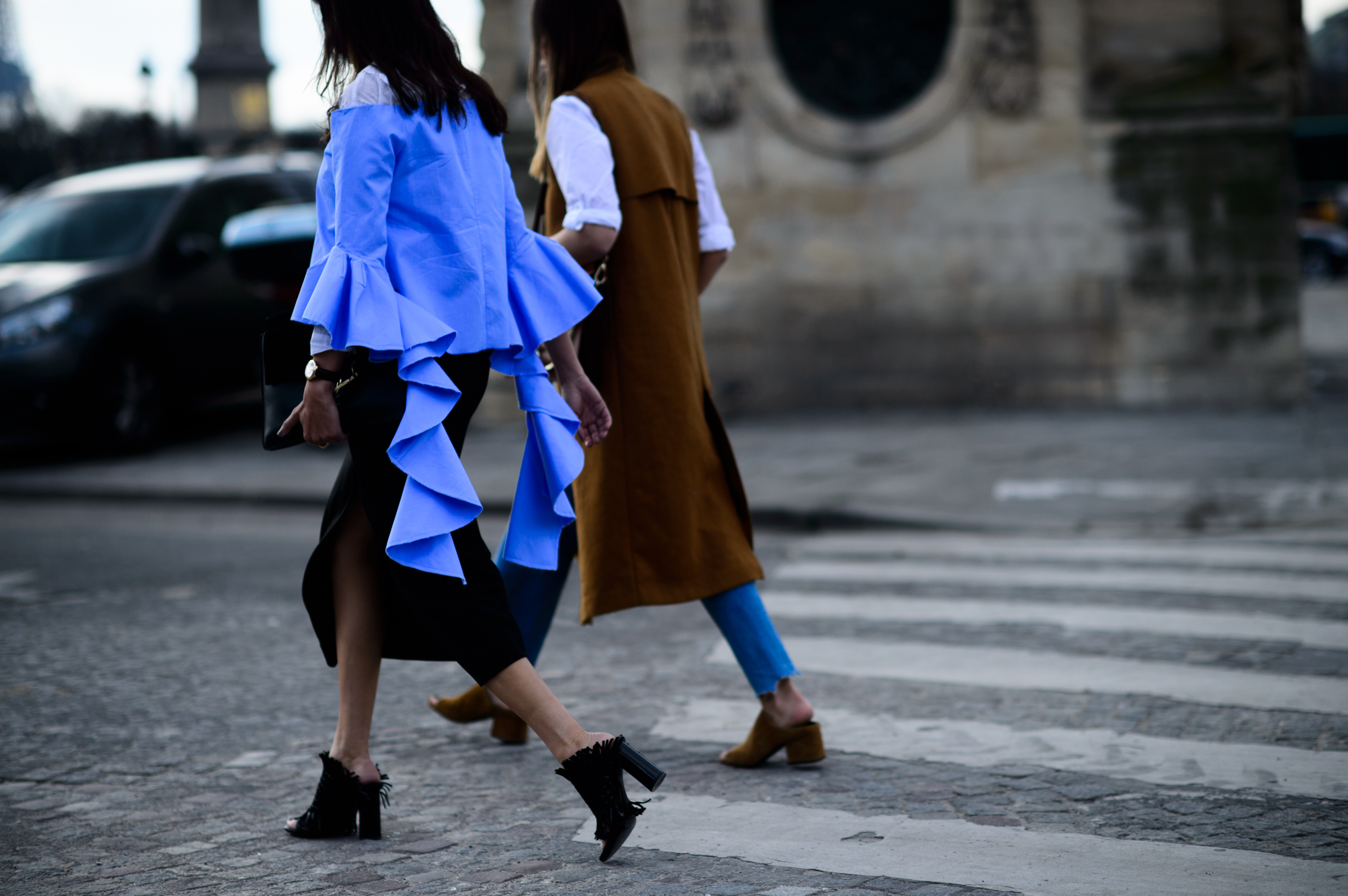 Two women before Valentino show