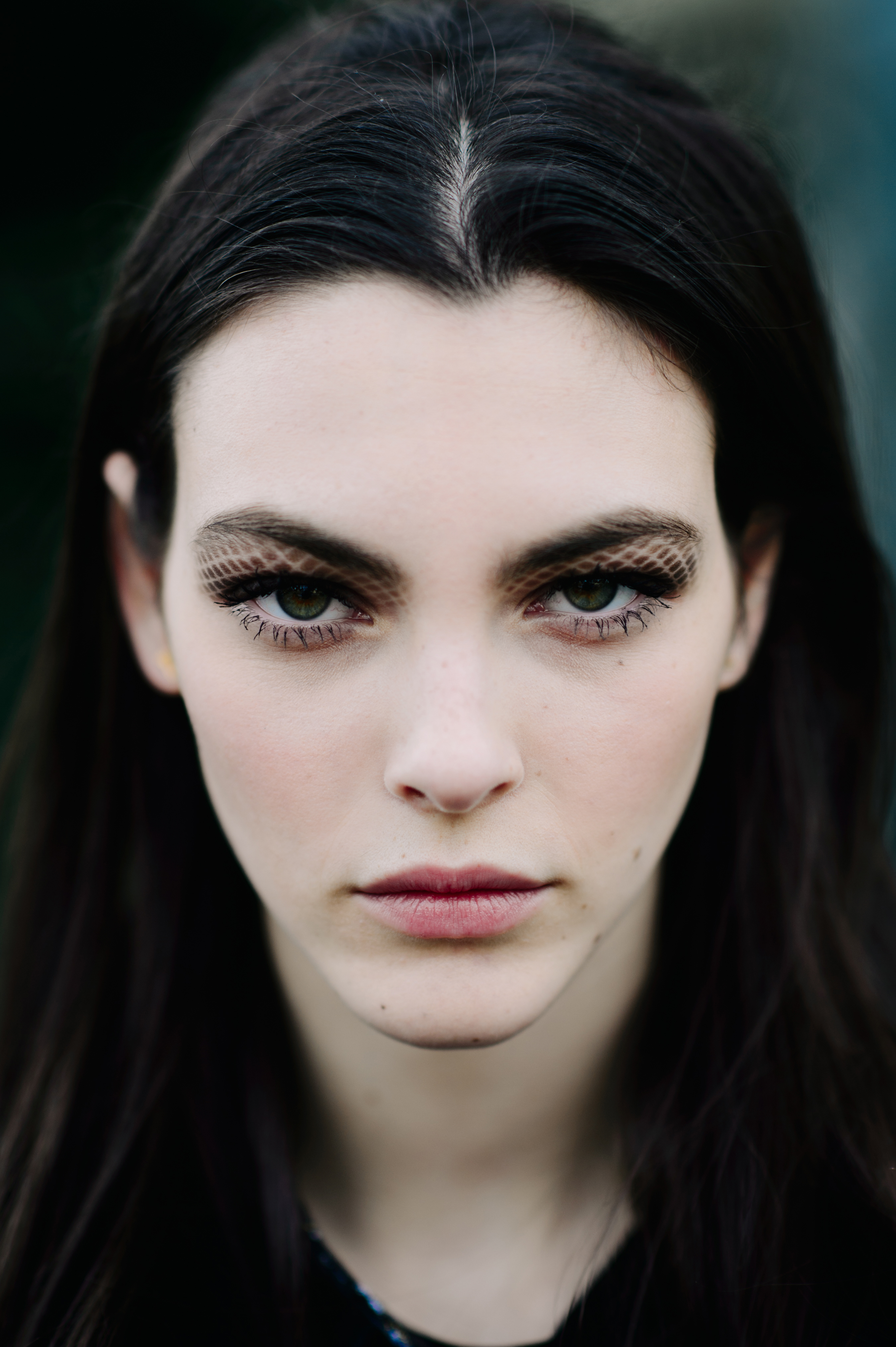 Portrait of Italian model Chanel make up