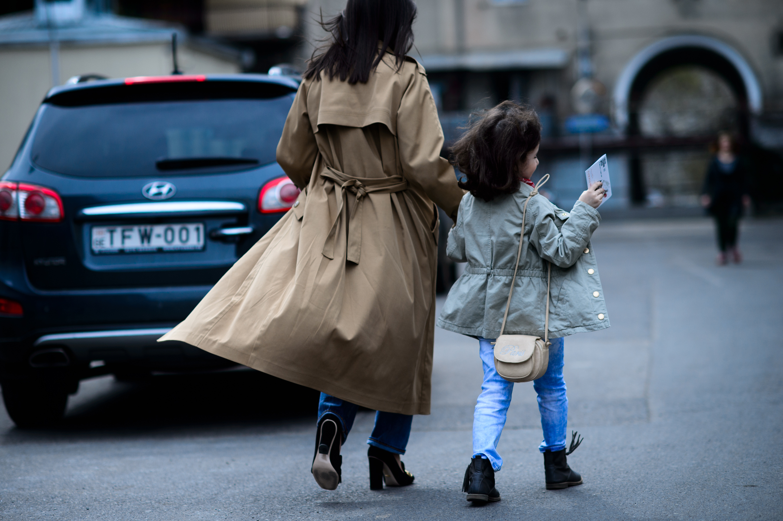 Woman with a child after the show