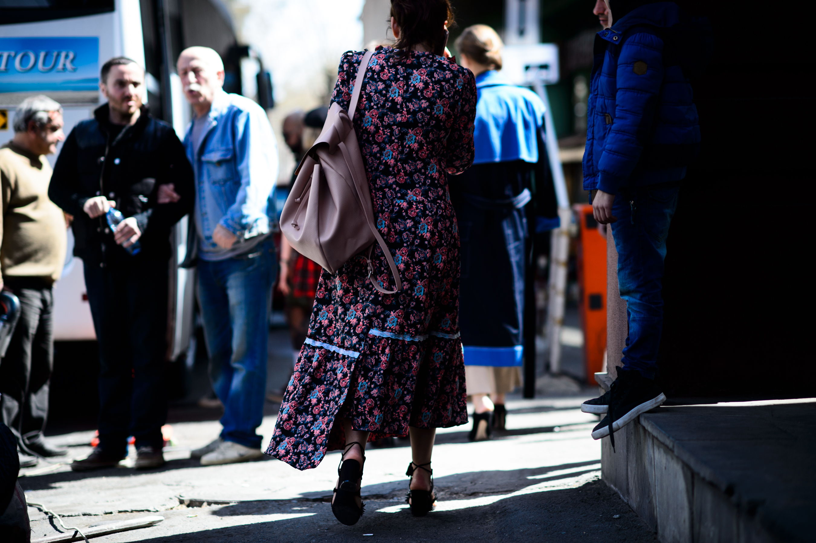 Nargis Georgia fashion editor floral dress