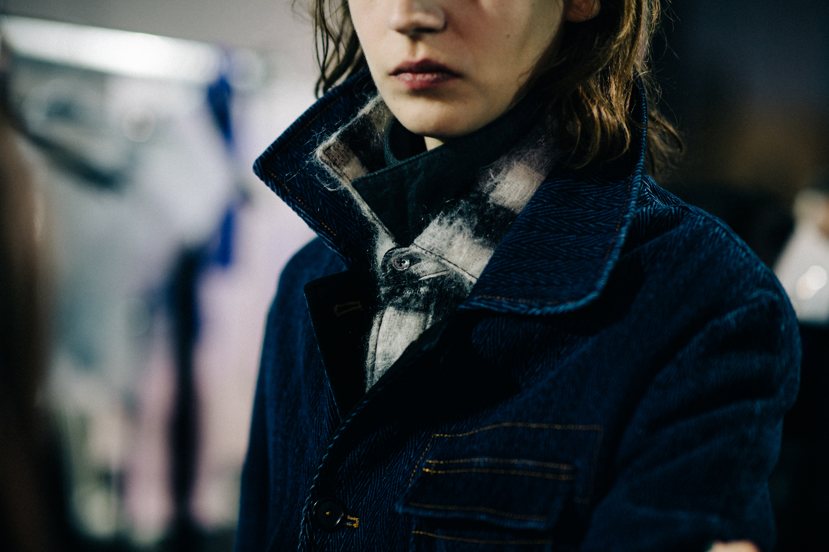 Male model wearing denim jacket