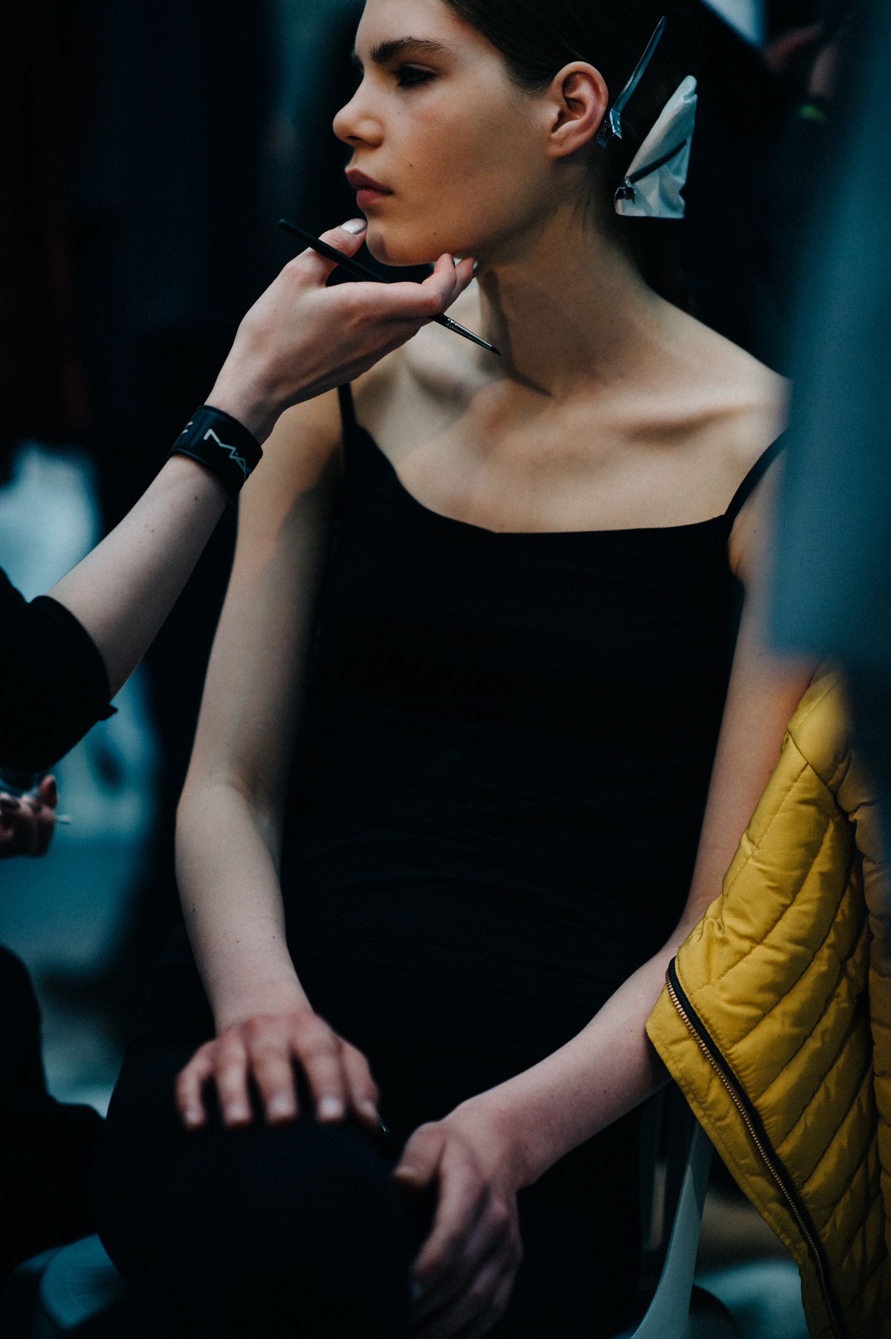 Danish model getting make up