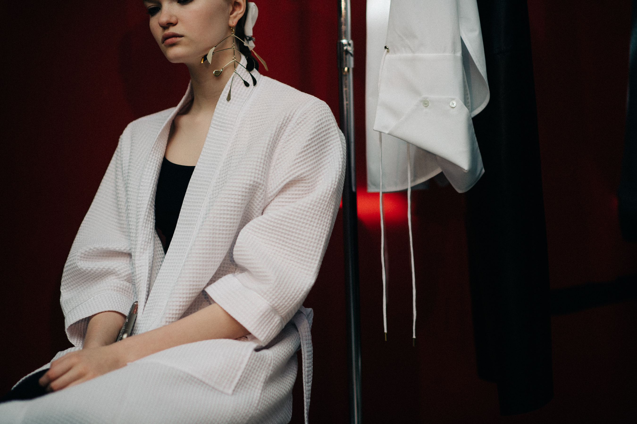 German model wearing golden earring