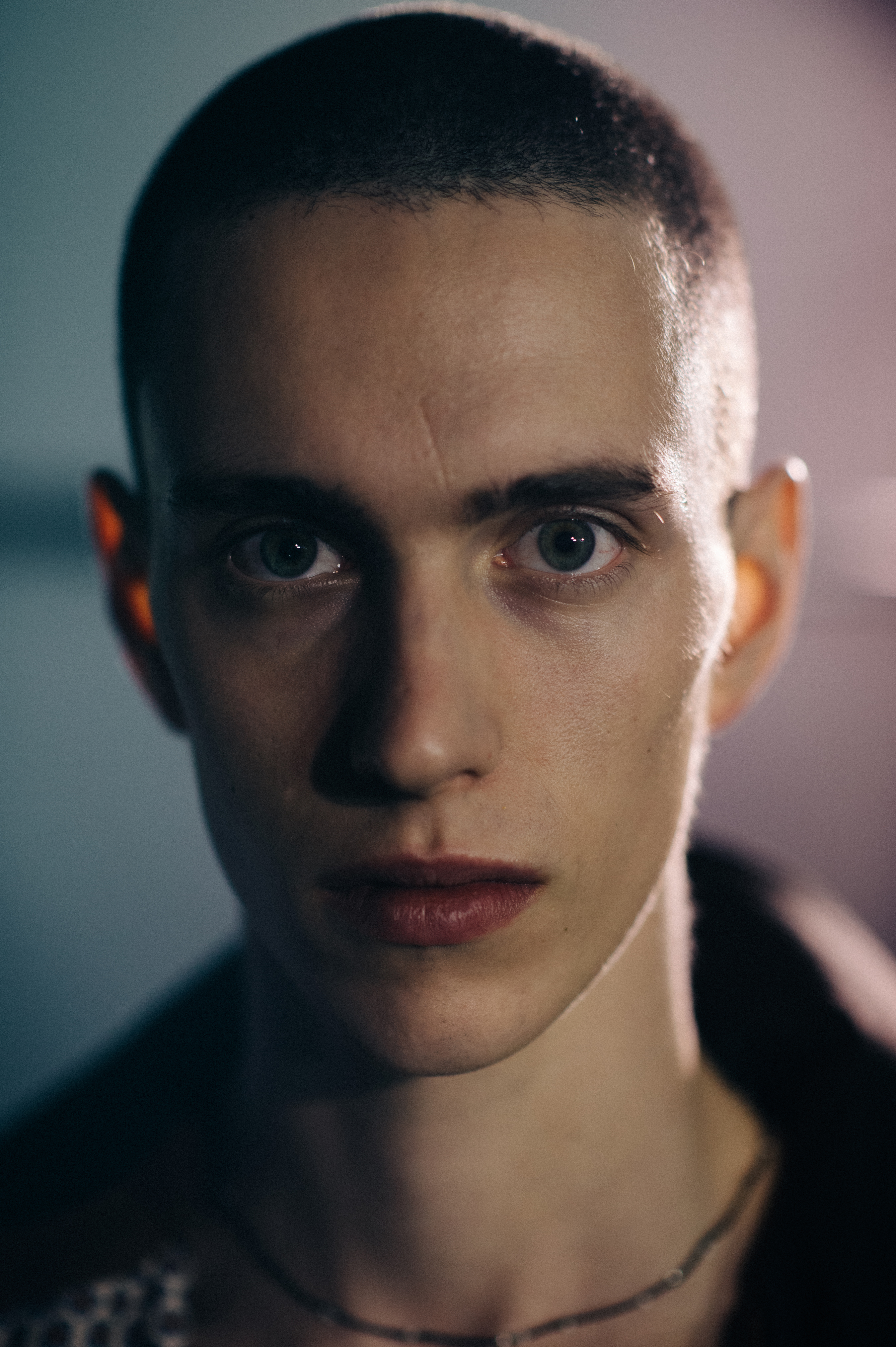 Portrait of male model before show