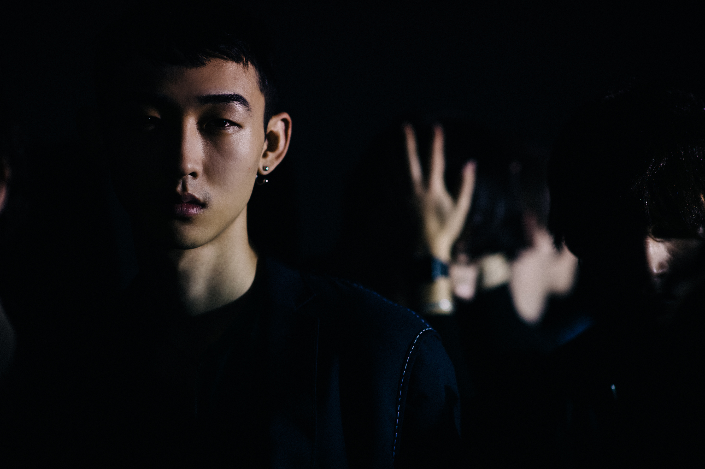 Male model in low light