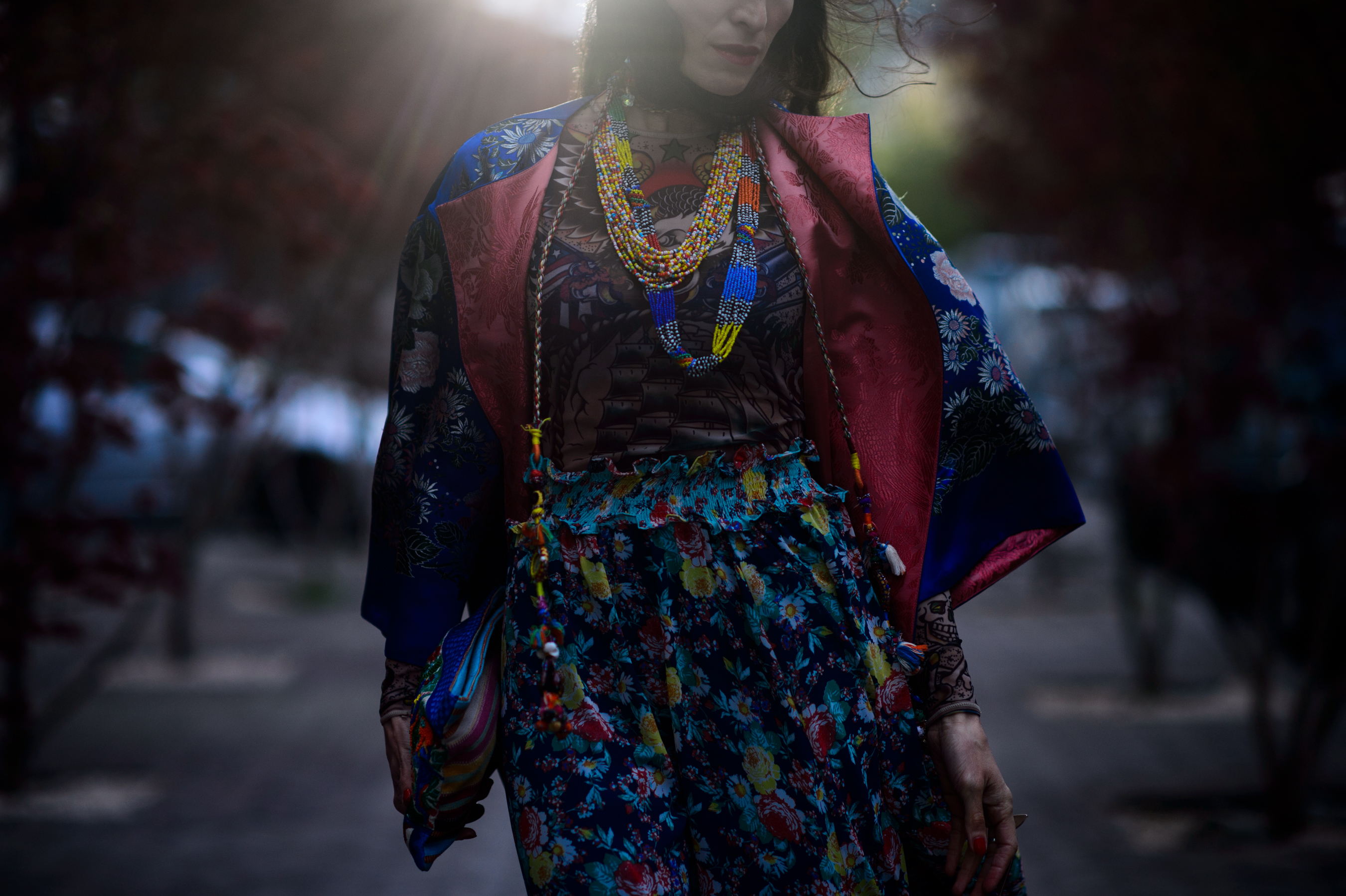 Georgian designer wearing floral dress