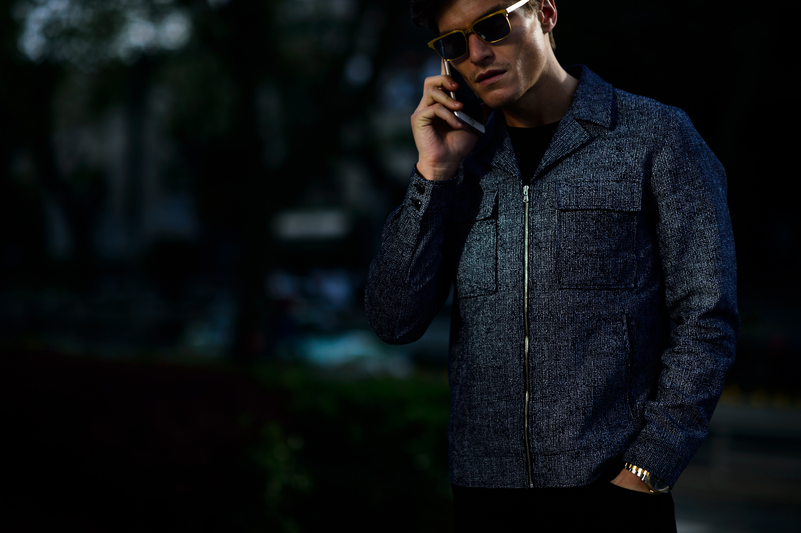 British celebrity male model wearing glasses