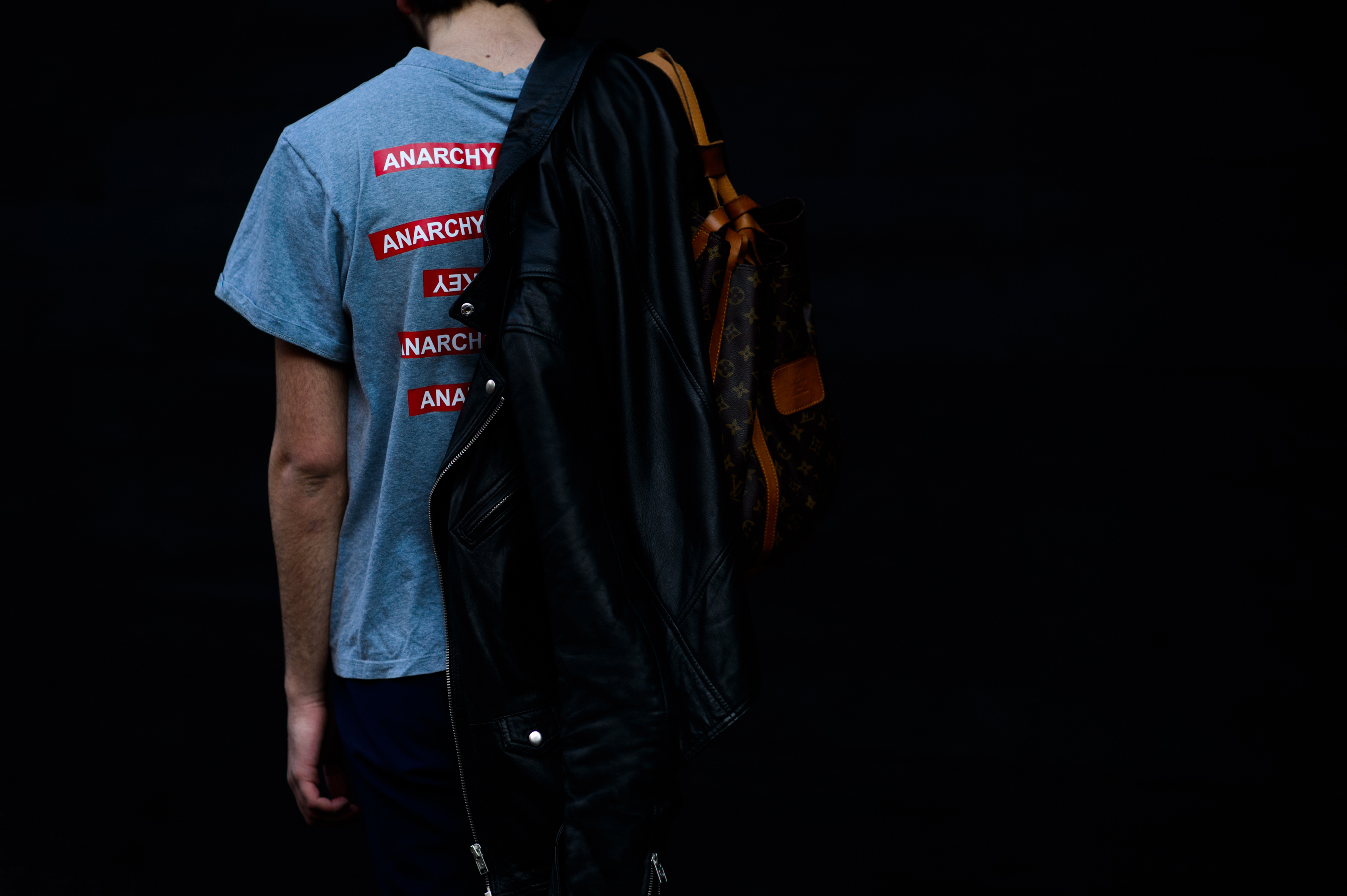 Man wearing Anarchy t-shirt