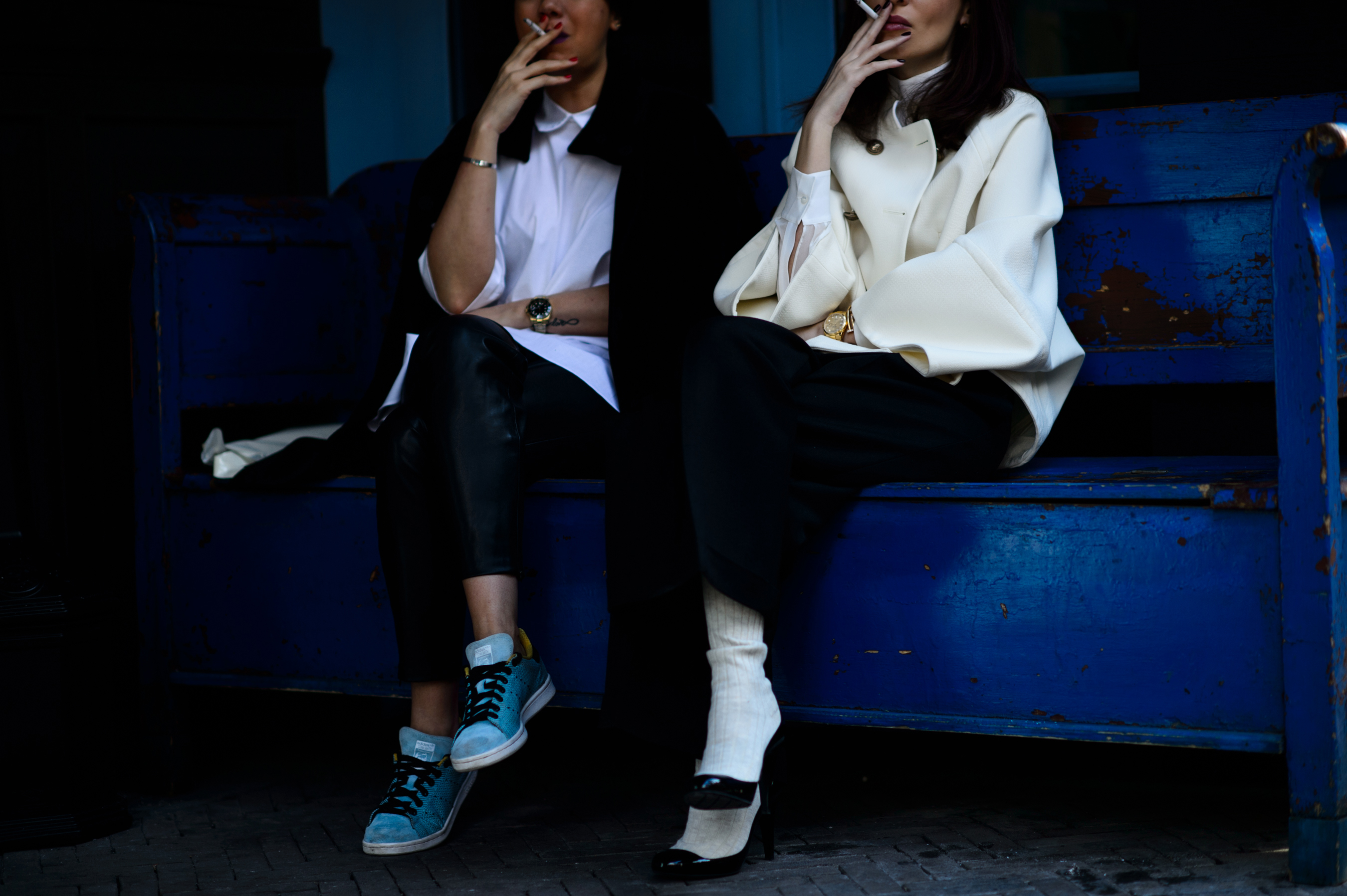 Two Georgian women smoking