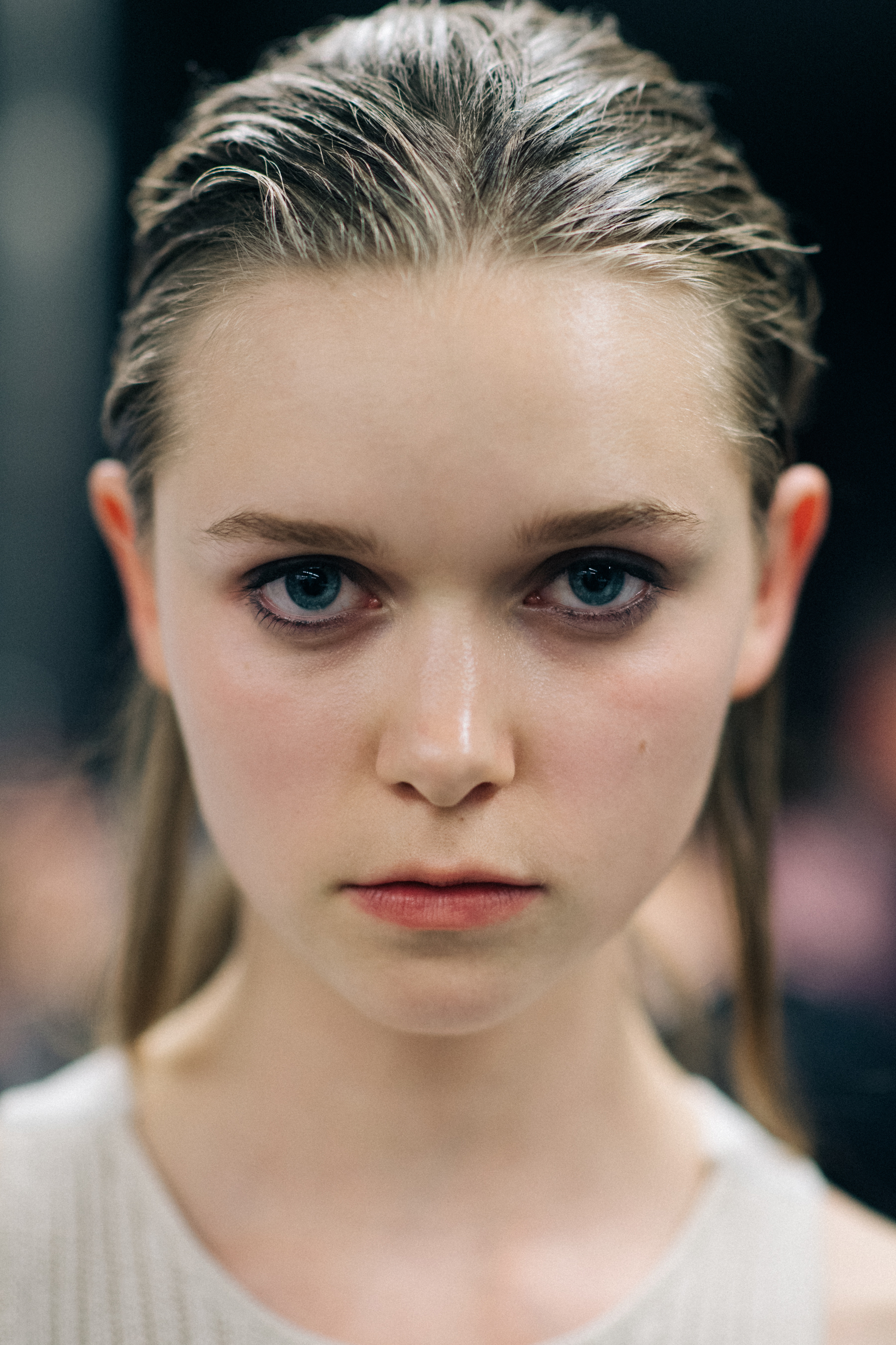 Portrait of a model with blue eyes