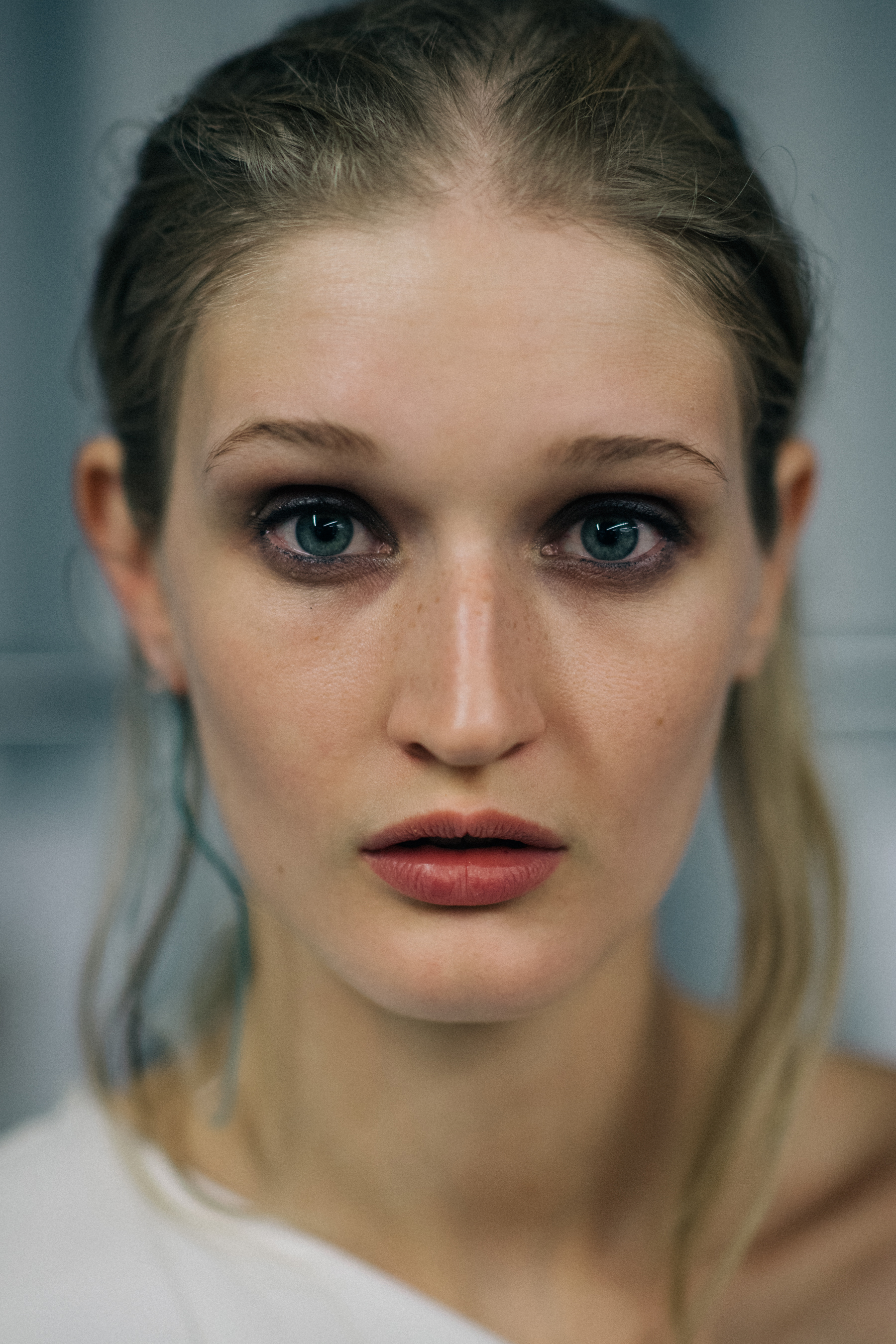 Portrait of a model with blue eyes