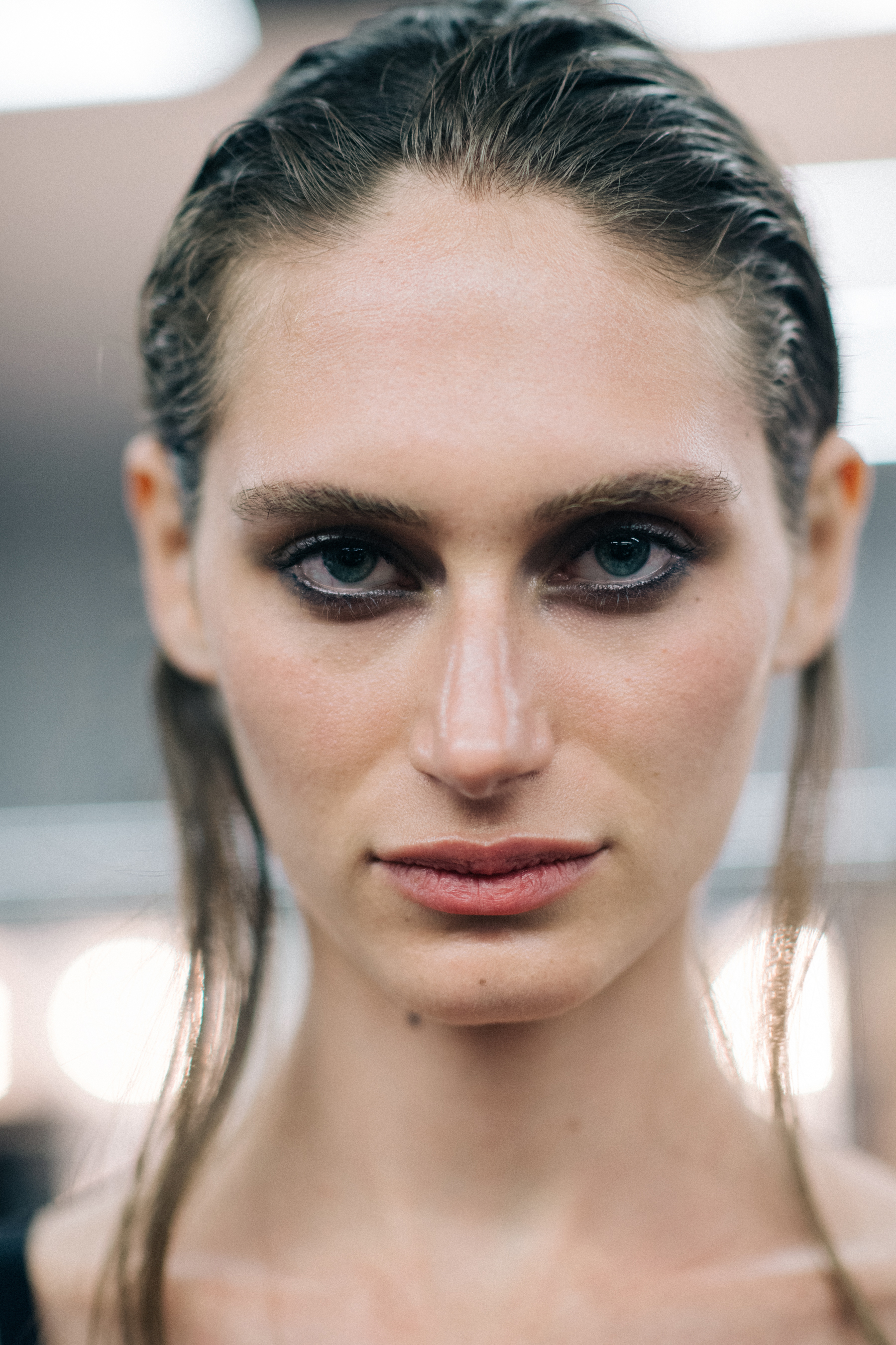 Portrait of a model with dark hair