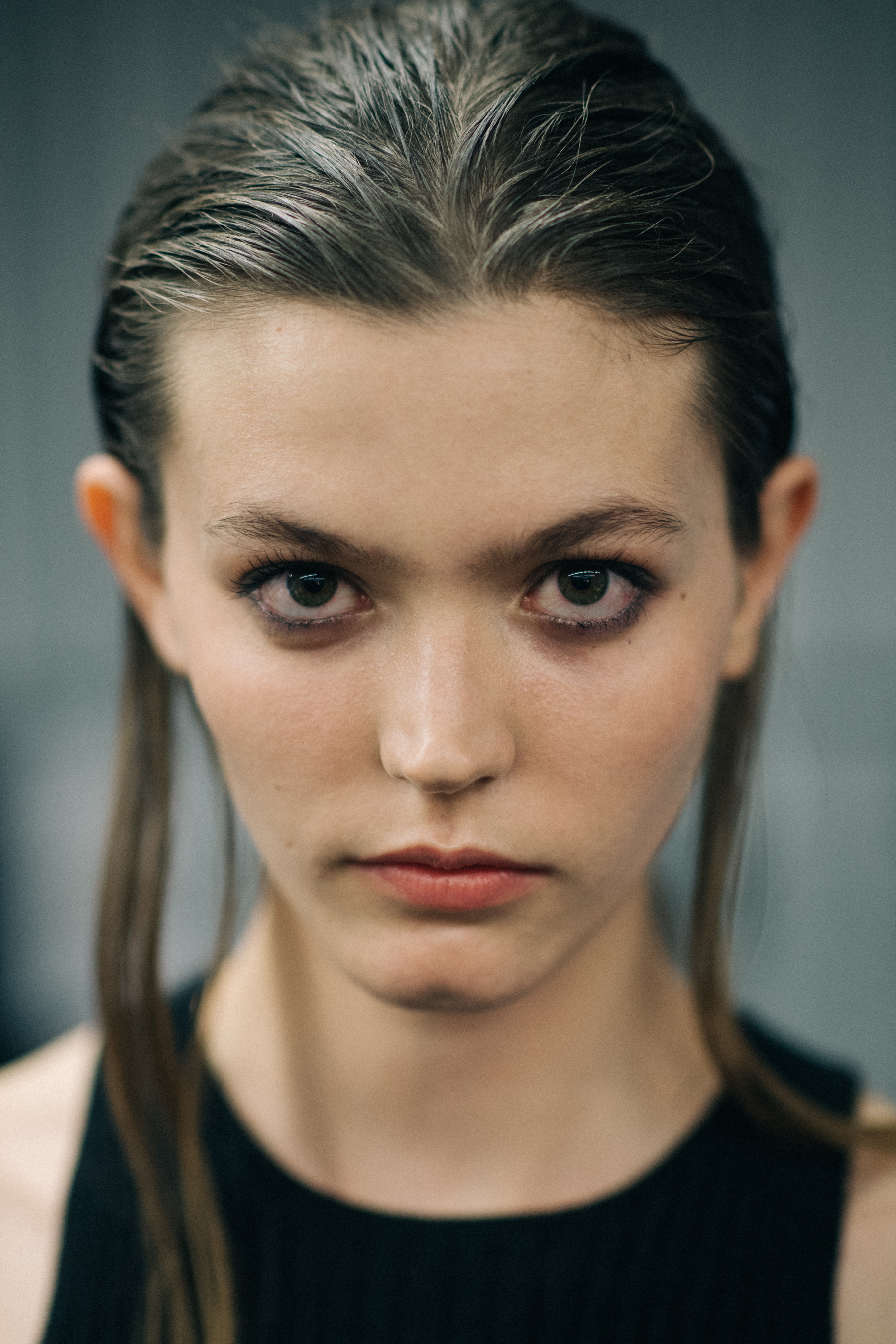 Portrait of a model with dark hair