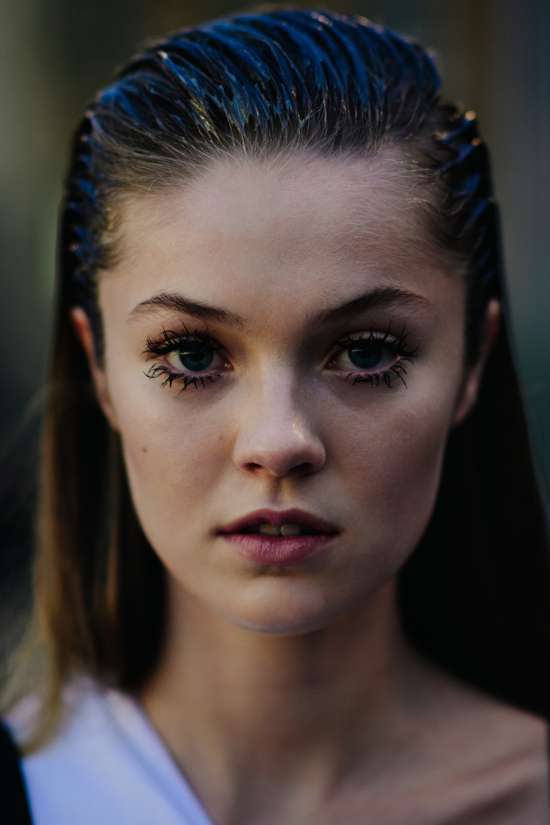 Portrait of a model with wet hair