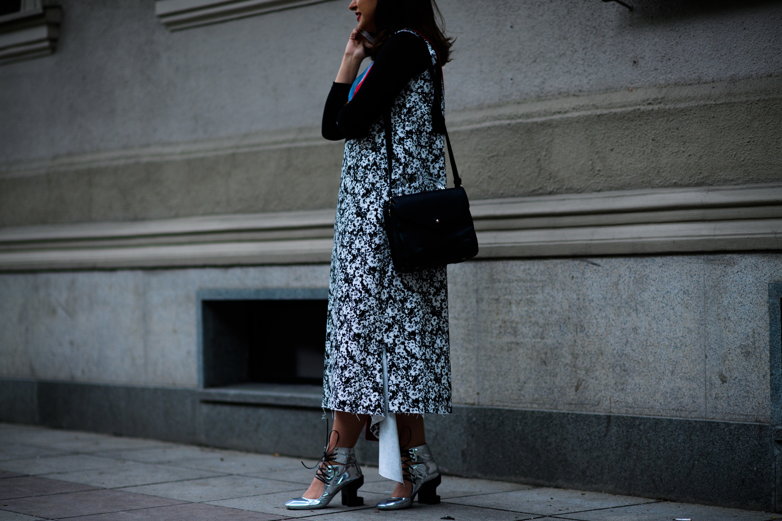 Nargis Georgia fashion editor floral dress