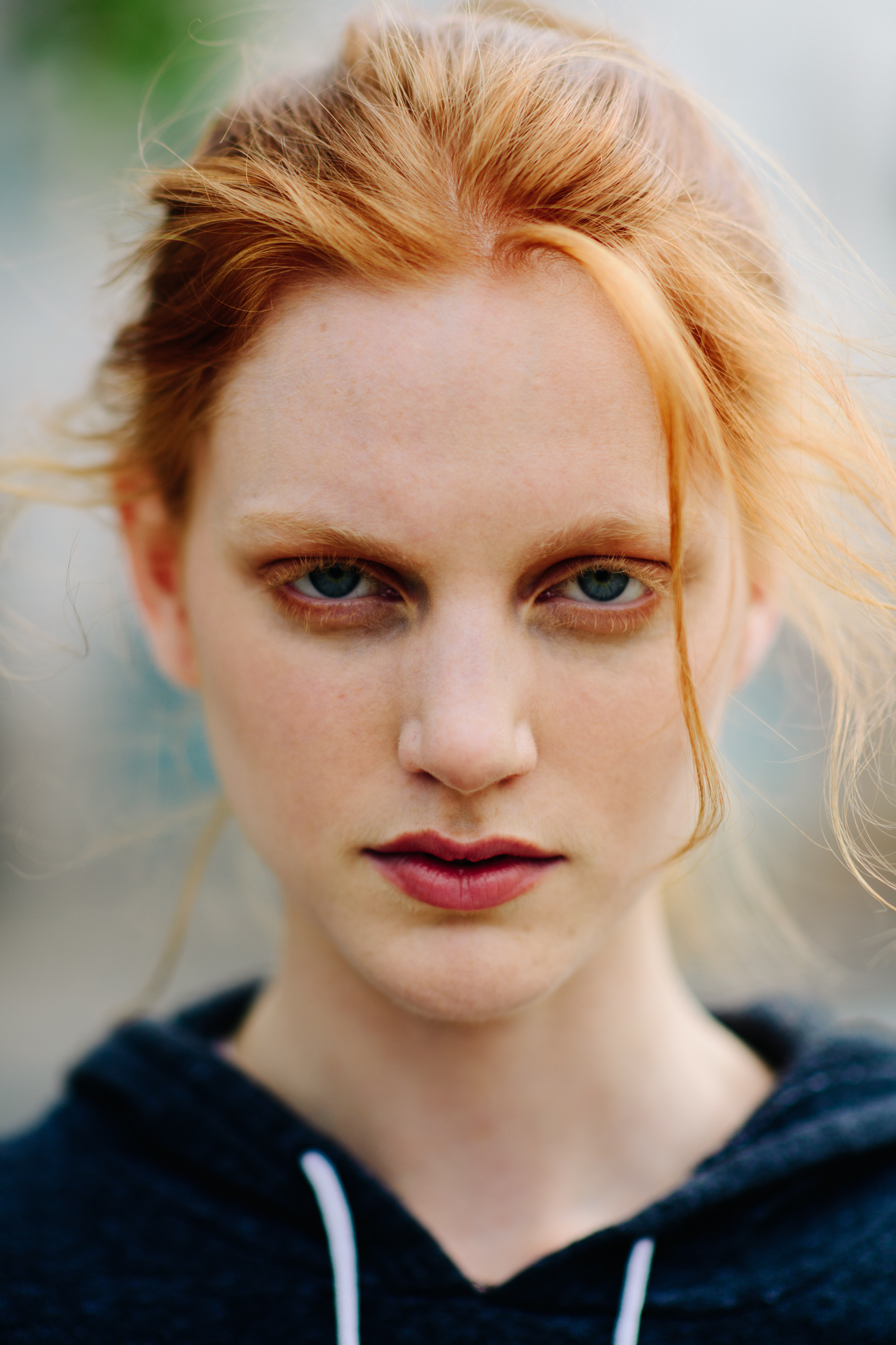 Portrait of a model with red hair