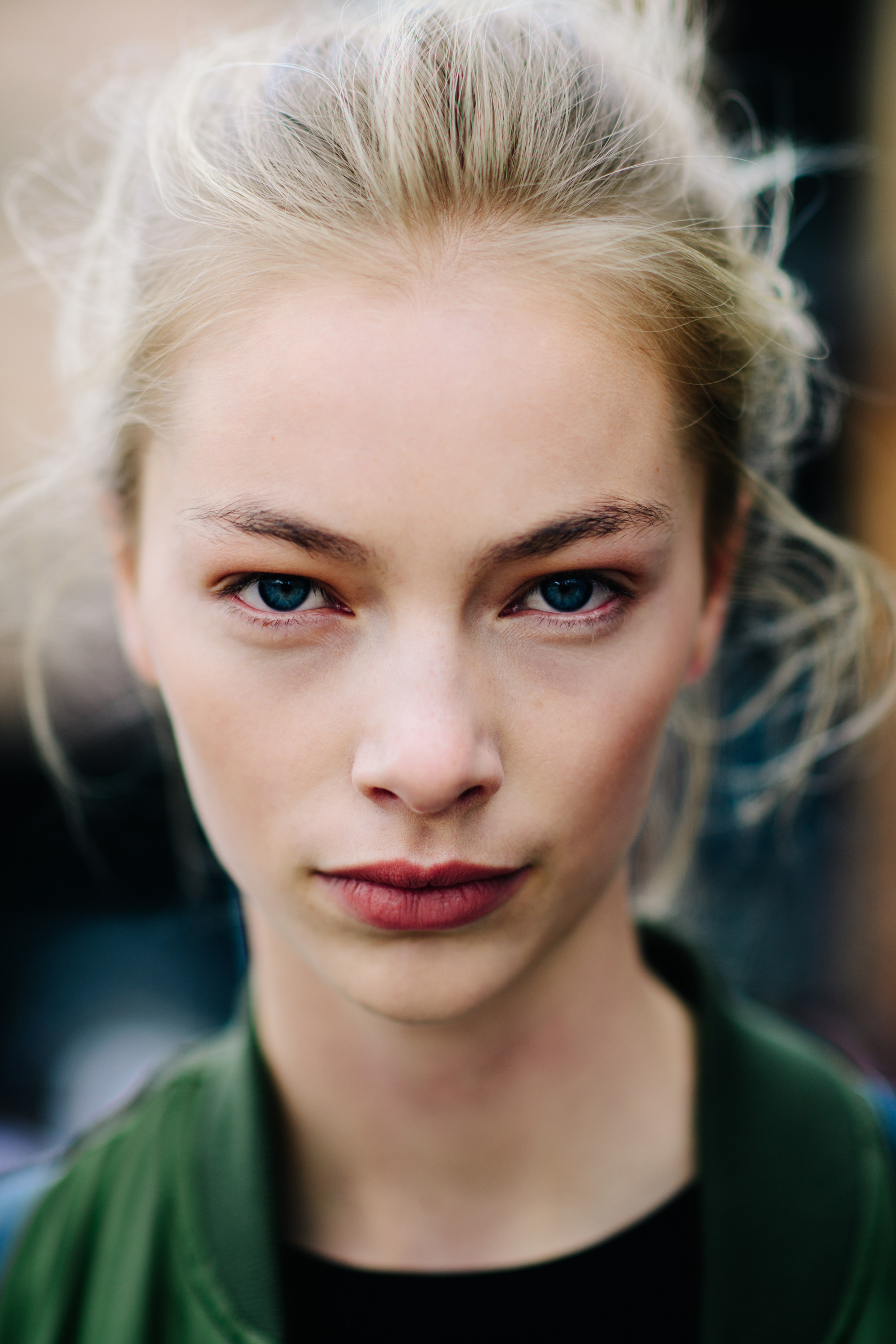 Portrait of a model with green eyes